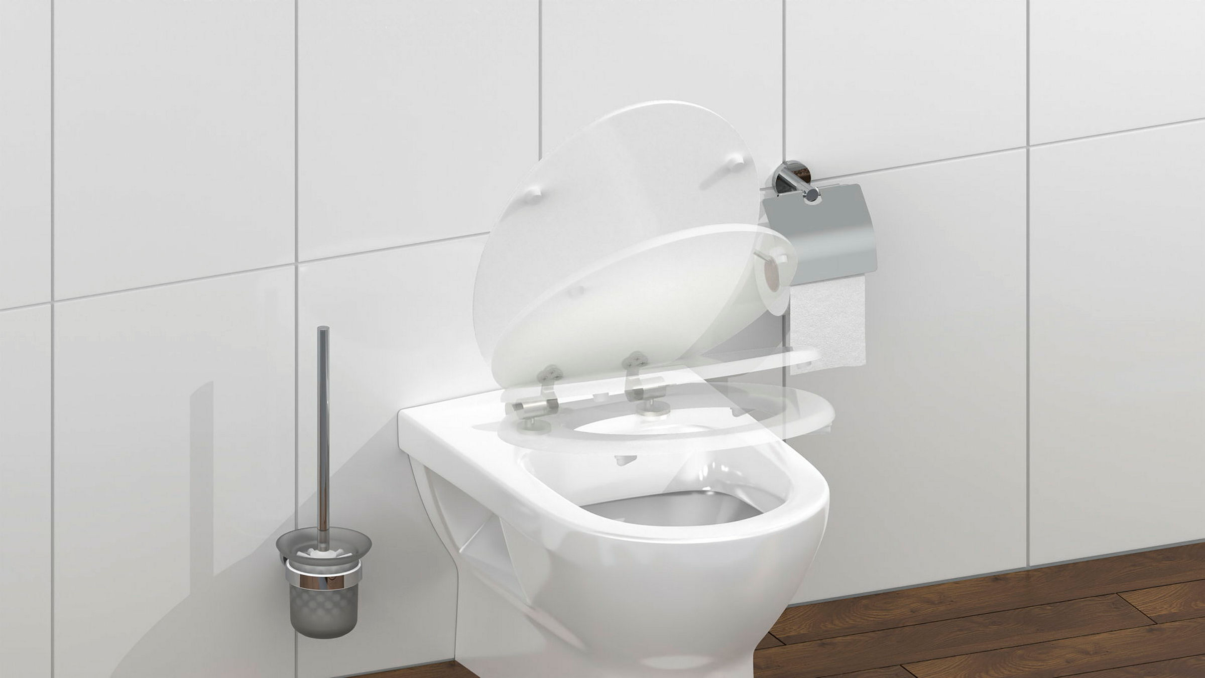 MDF WC-Sitz SPIRIT WHITE, mit Absenkautomatik