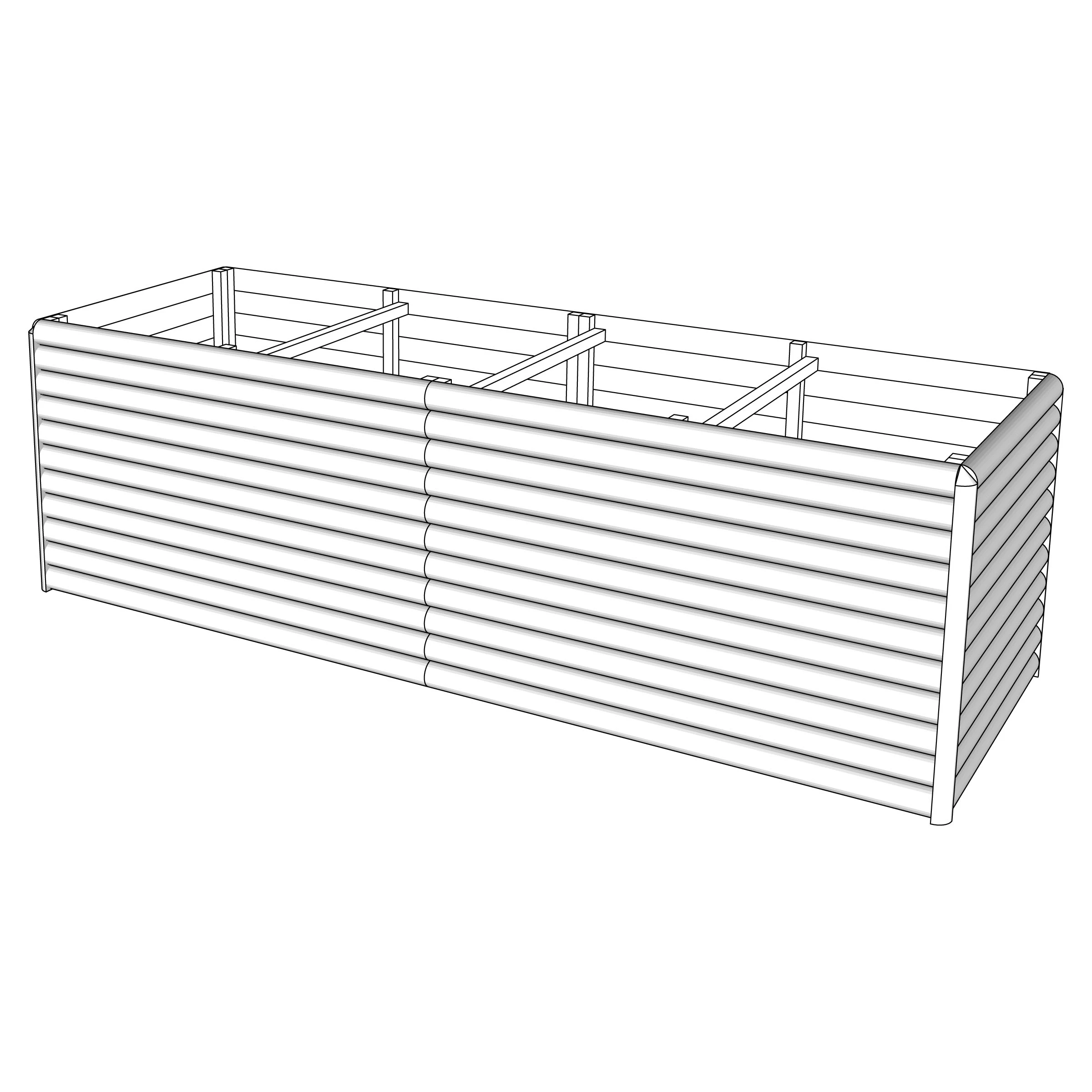 FINJA XXL Halbpalisadenhochbeet braun