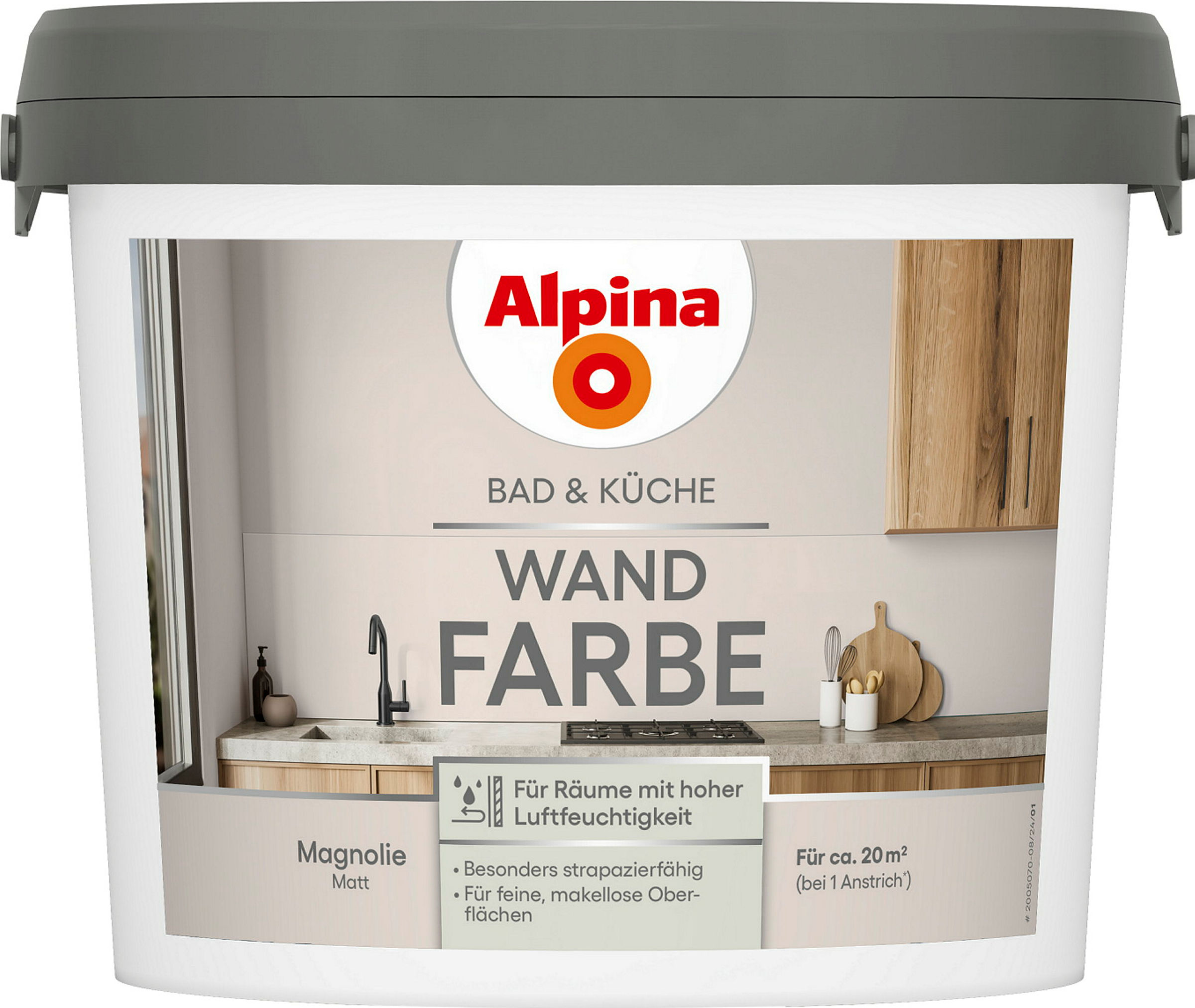 Alpina Bad & Küche Wand-Farbe Magnolie 2,5L