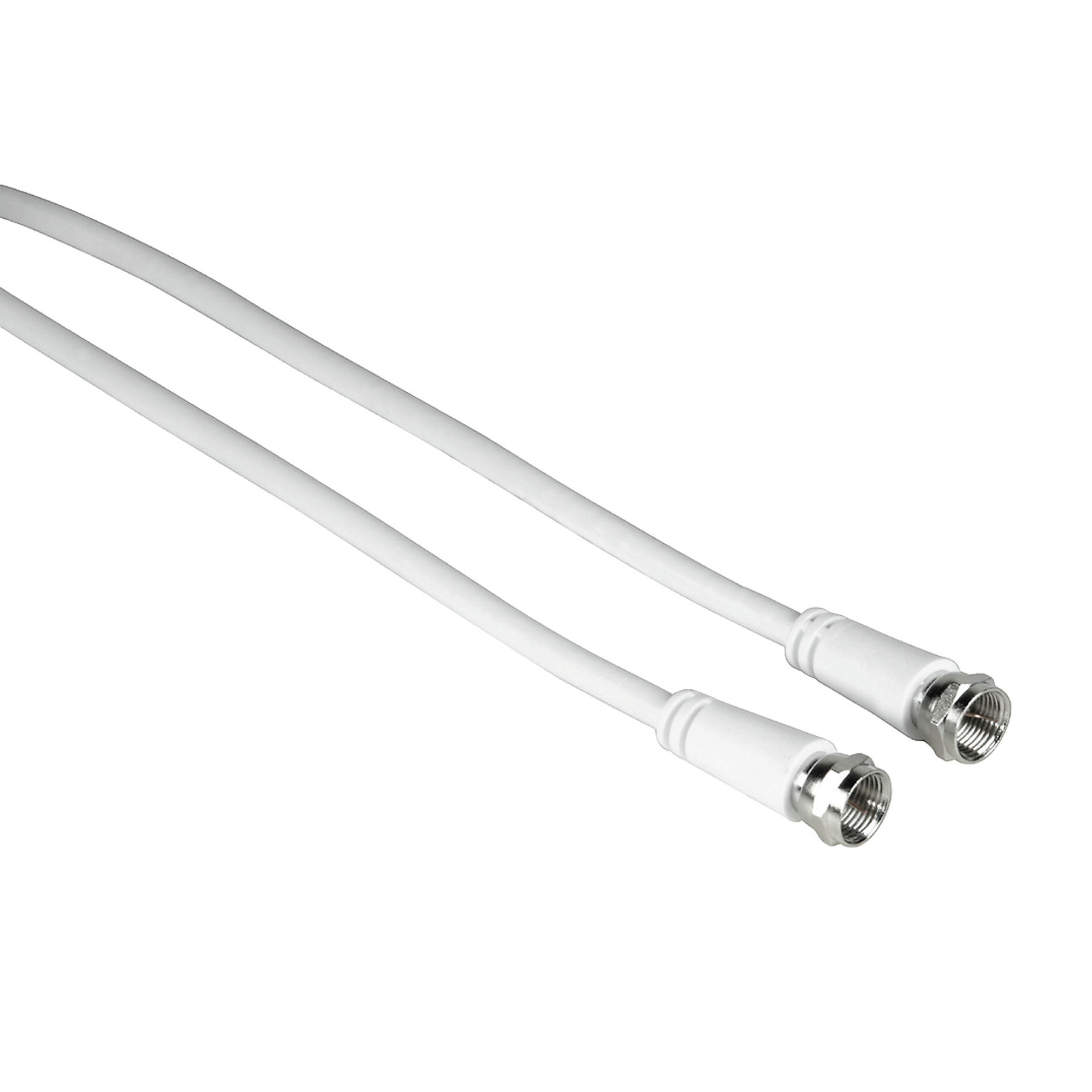 Hama SAT-Anschlusskabel, F-Stecker - F-Stecker, 10 m, 75 dB, Weiß