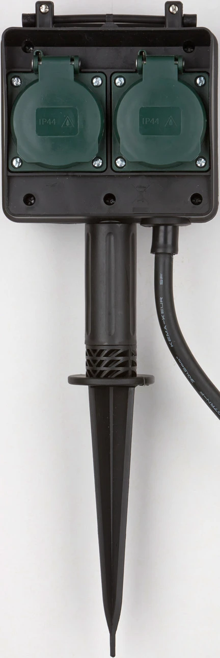 Gartensteckdose mit Erdspiess 4-Fach 10m Kabel H07RN-F3G15