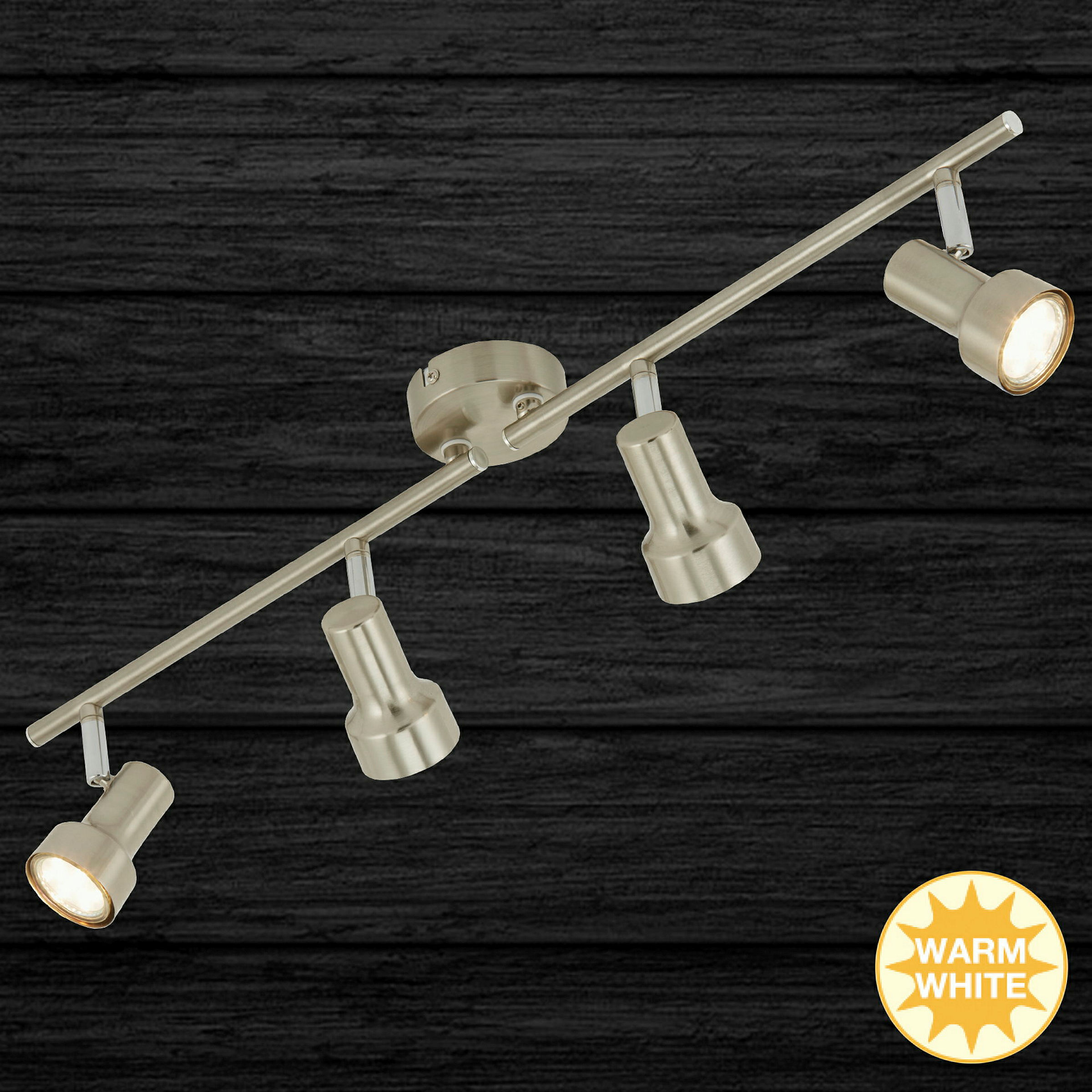 LED Deckenleuchte, matt-nickel, 4xLED/GU10/2,9W