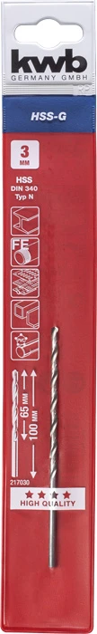 HSS-Spiralbohrer DIN340 lang D3.0mm