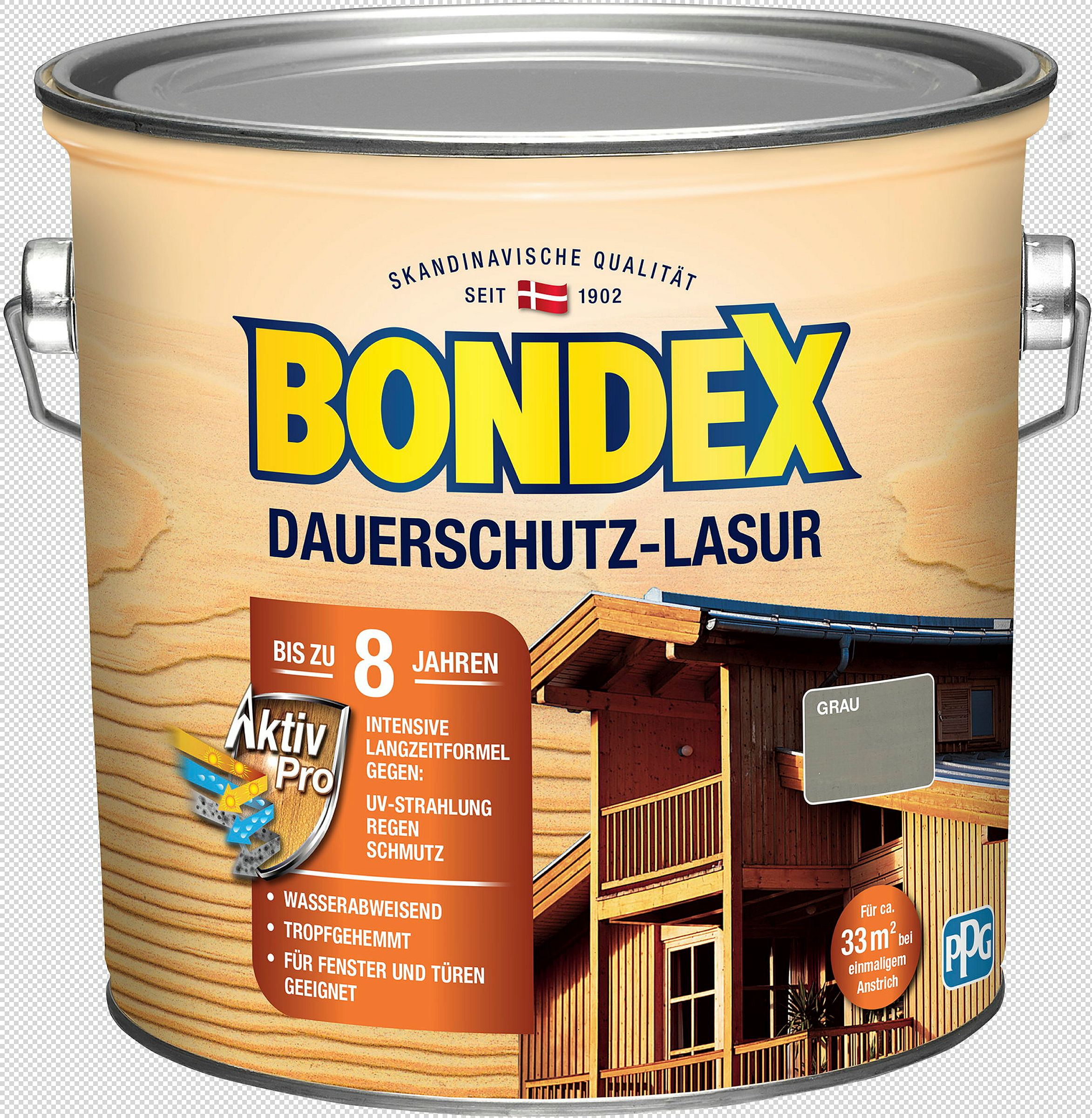 BONDEX Dauerschutz-Lasur Grau 2,50l