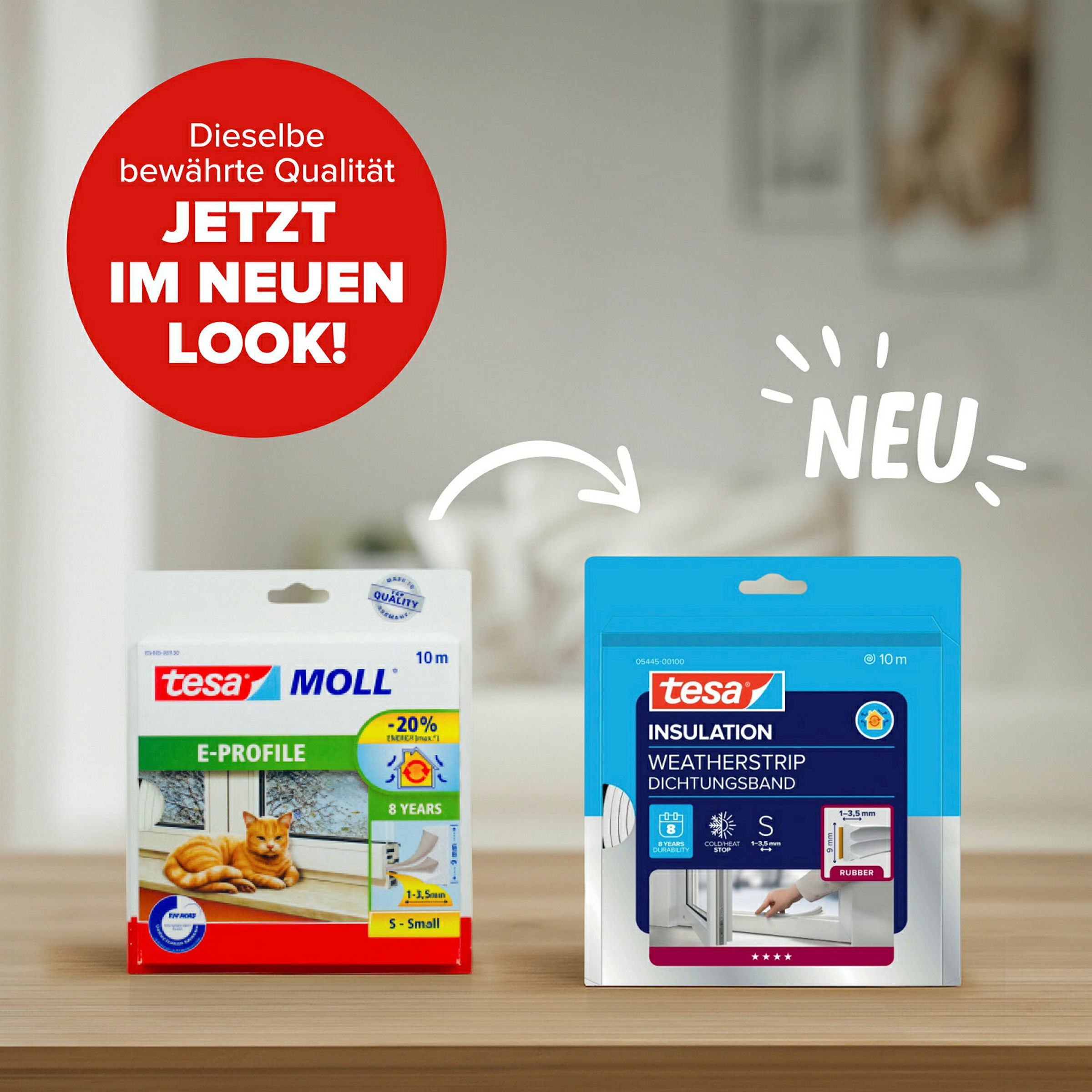 tesamoll® E-Profil weiß, für Spalten von 1-3,5mm