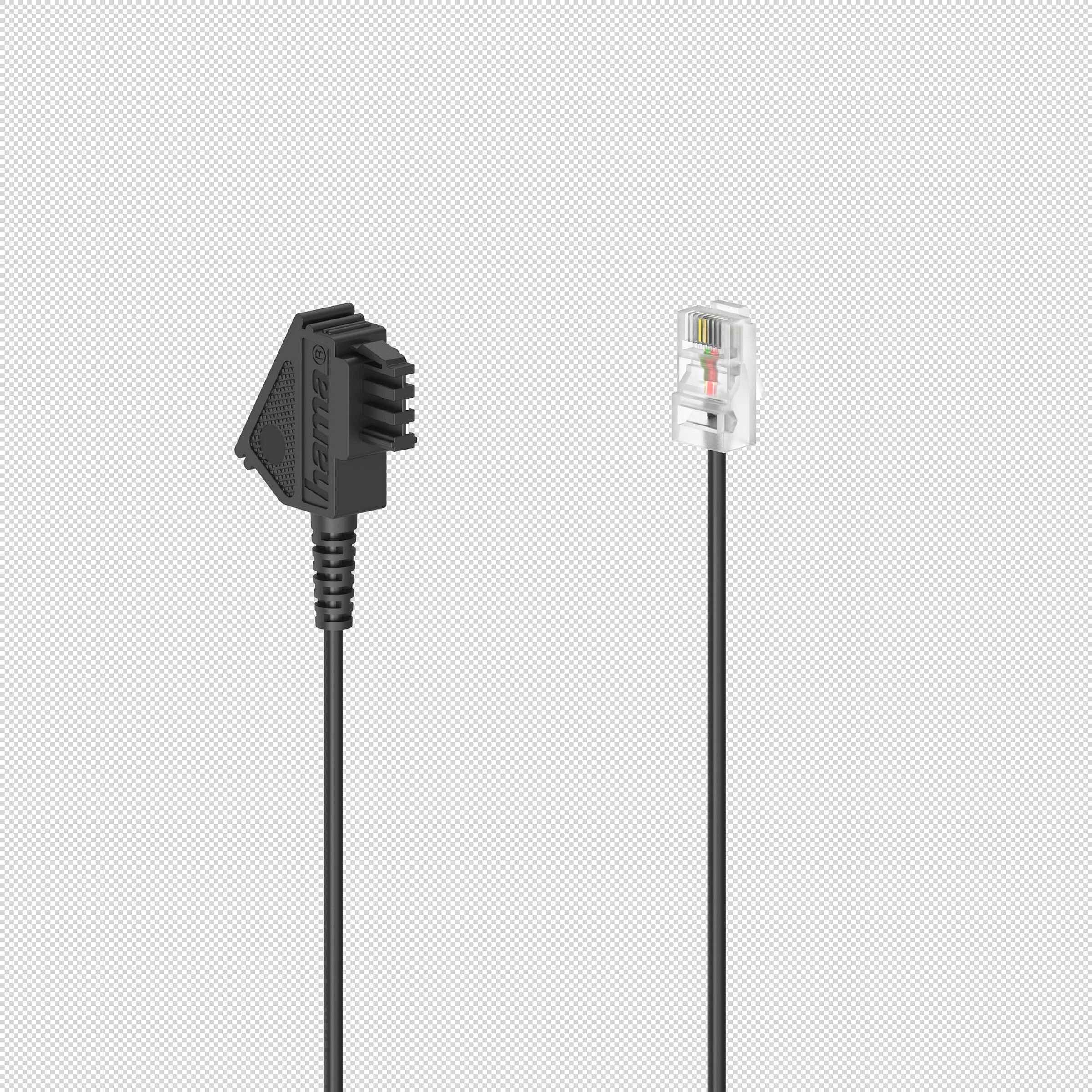 Hama DSL-Box-Kabel, TAE-F-Stecker - Modular-Stecker 8p2c, 3 m, Schwarz