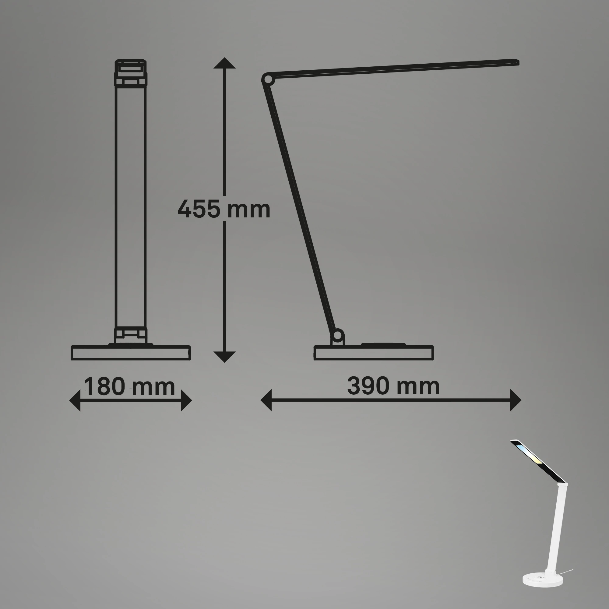 CUMA CCT-LED Tischleuchte, Weiß, inkl. induktive Ladestation
