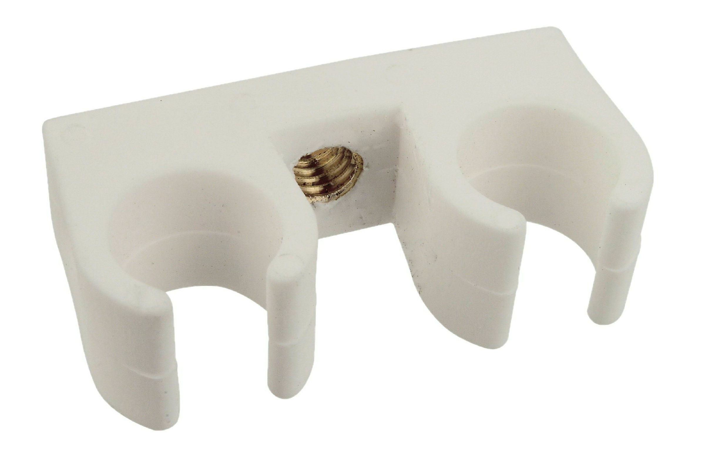 Rohrclip doppelt, 15 mm, mit M6 Gewindehülse