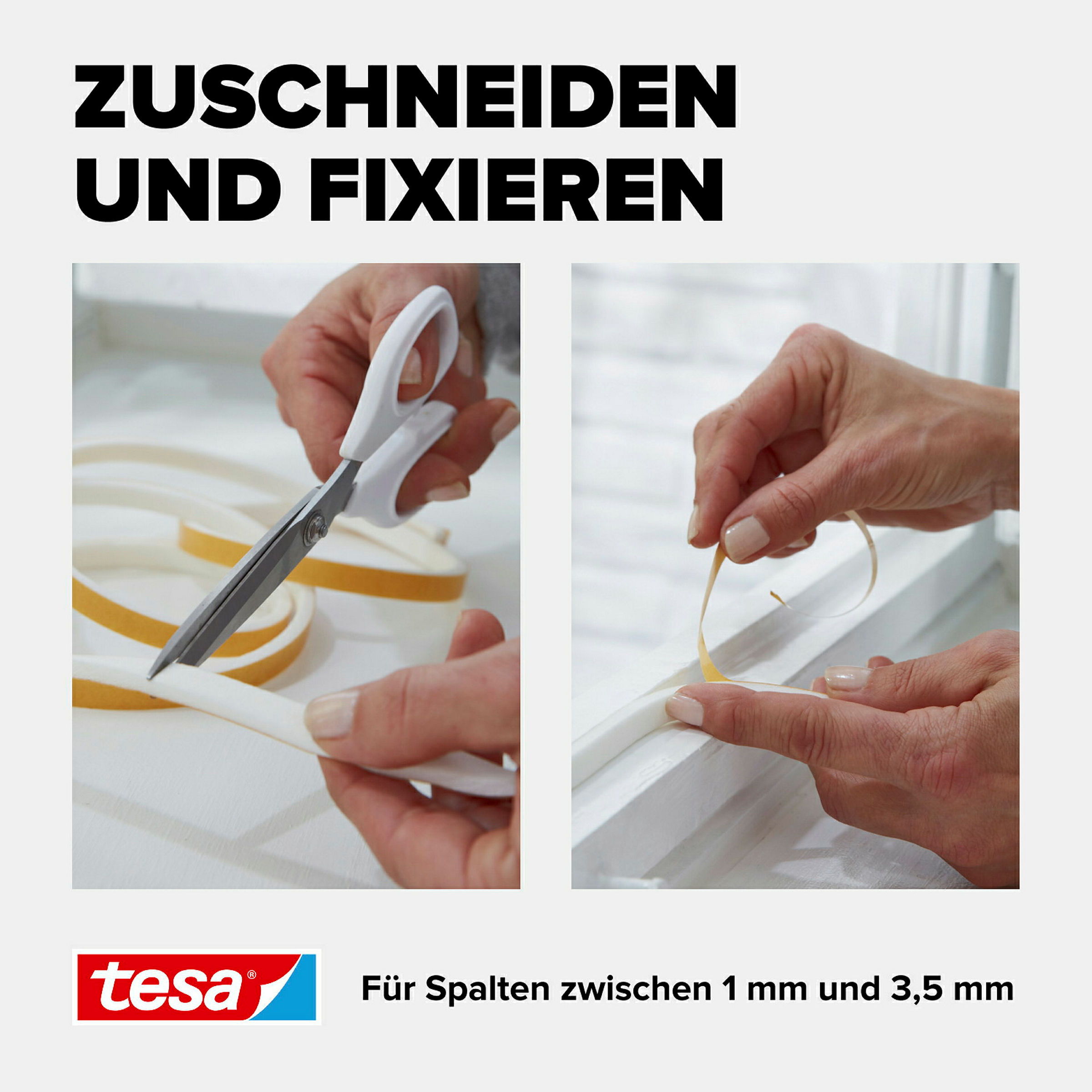 tesamoll® E-Profil weiß, für Spaltenm von 1-3,5mm