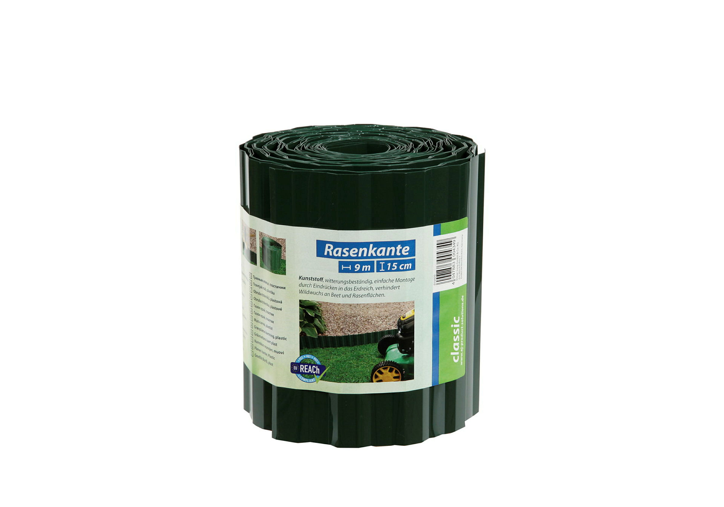 Rasenkante Kunststoff Classic, L: 9 m, H: 15 cm, grün