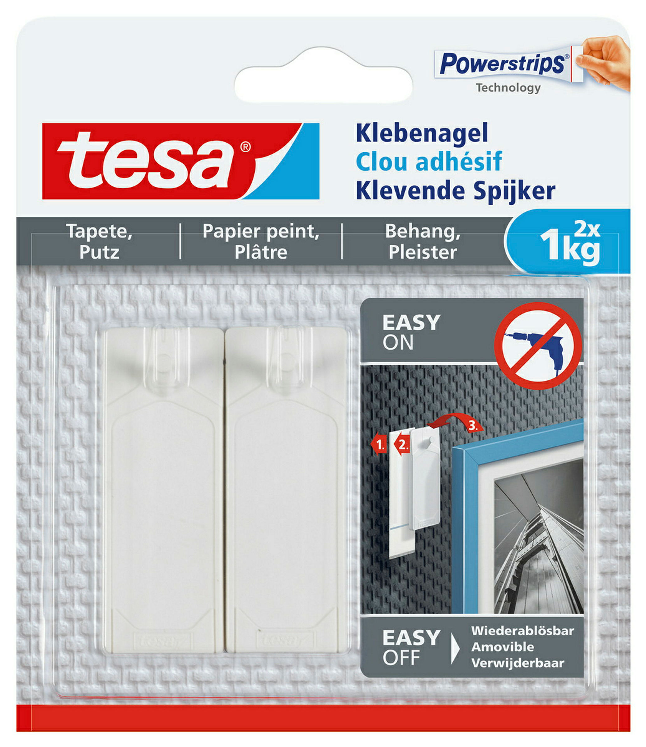 Klebenagel für Tapeten und Putz (1kg), 2 Stück