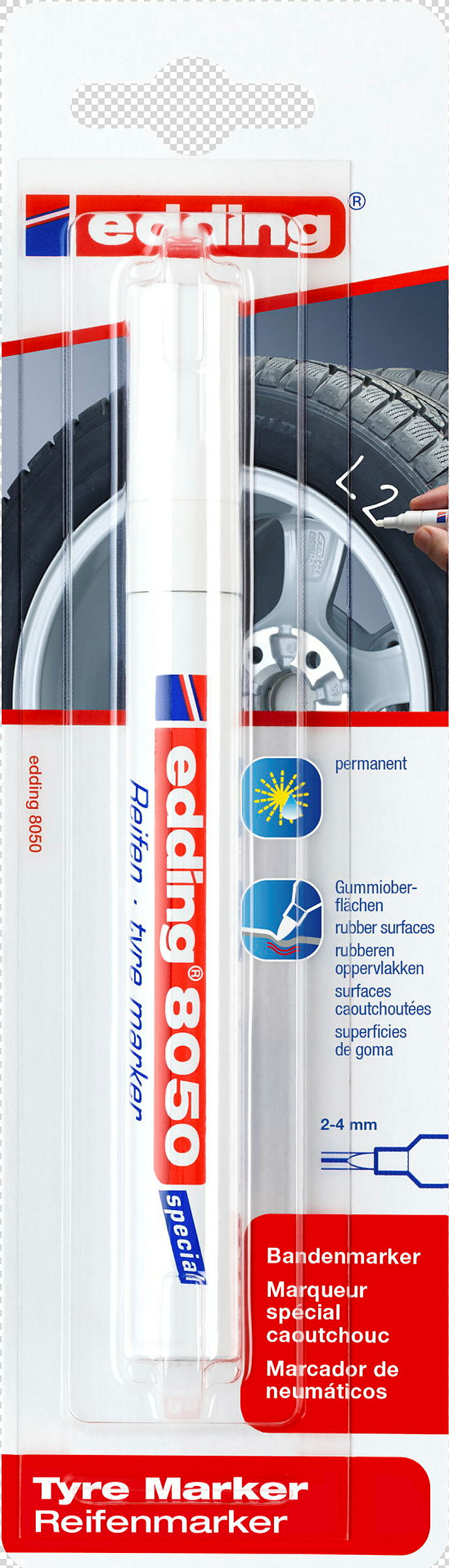 edding 8050 Reifenmarker 1er-Blister weiß
