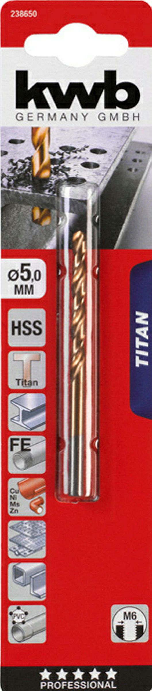 TITAN HSS Spiralbohrer, ø 5.0 mm