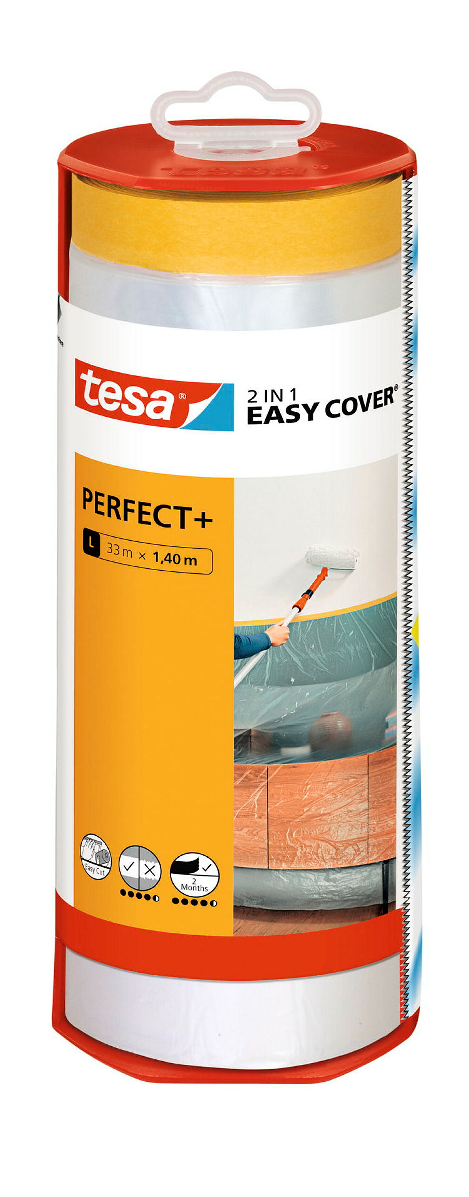 tesa® Easy Cover Perfect+ Spender & Nachfüllrolle L, 33m x 1,40m