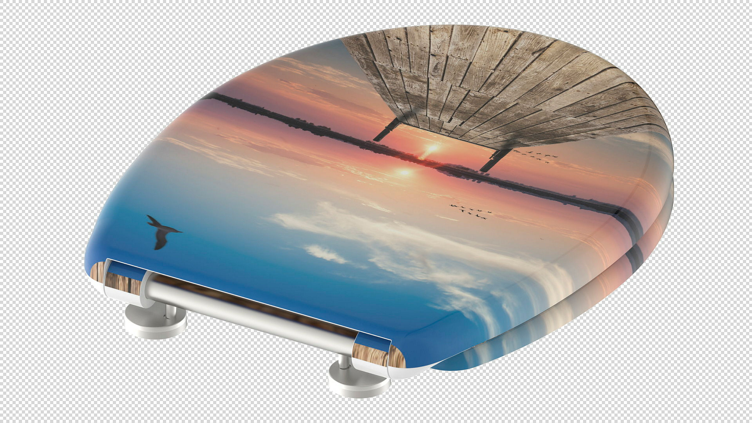 Duroplast WC-Sitz SUNSET SKY, mit Absenkautomatik und Schnellverschluss