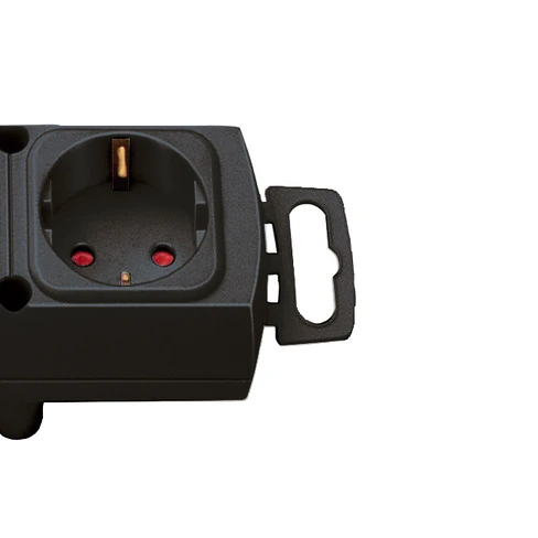 Std-Leiste 4-F.Comfort-Line schwarz 2m H05VV-F3G1.5 mit Flachstecker