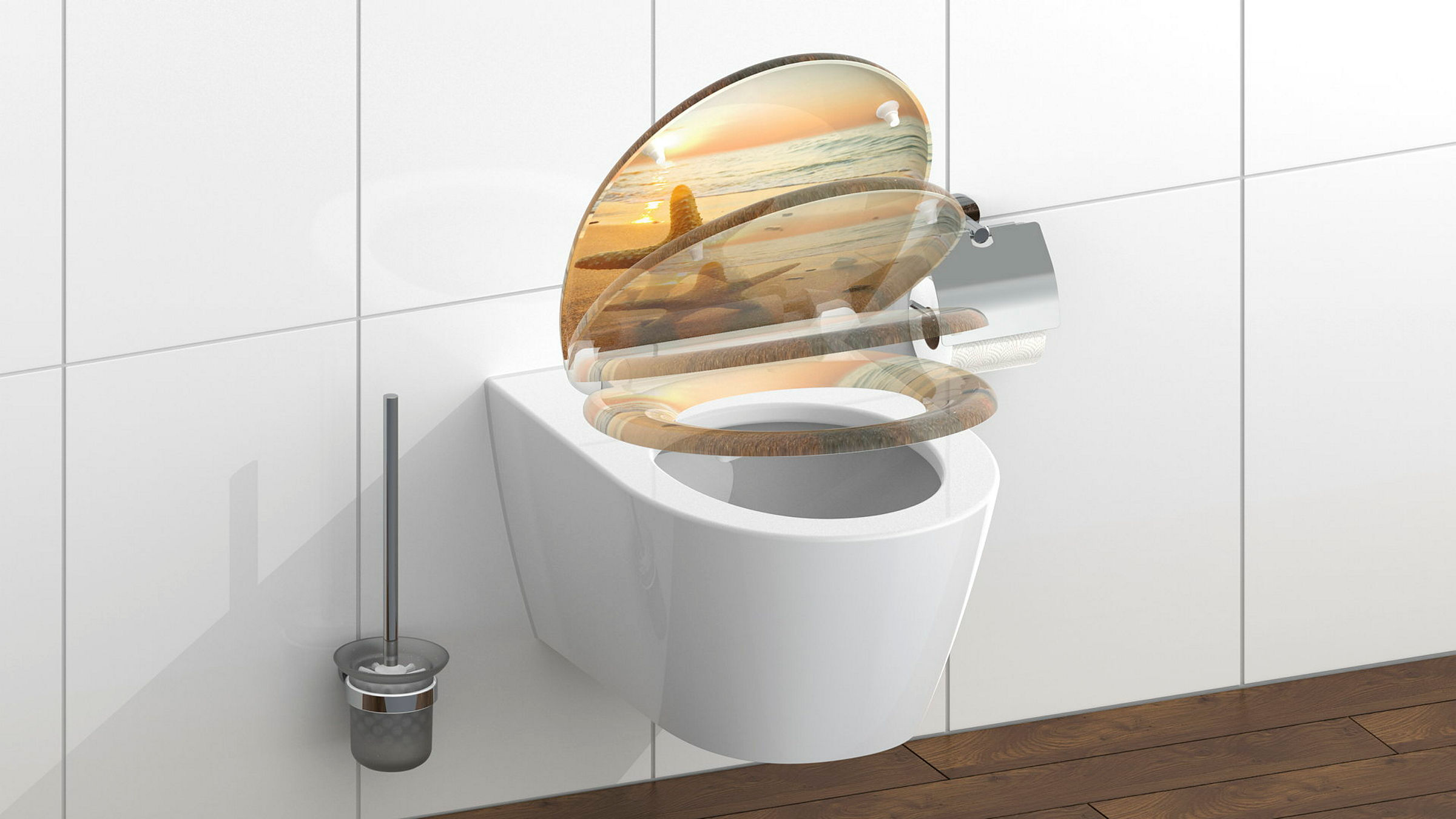 Duroplast WC-Sitz SEA STAR, mit Absenkautomatik und Schnellverschluss