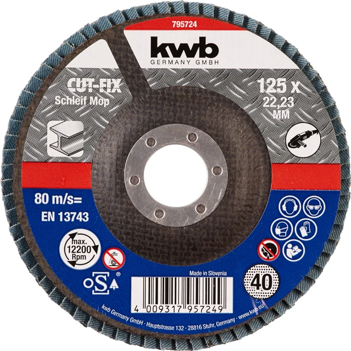 CUT-FIX® Schleifmop, Lamellenschleifteller, Metallbearbeitung, ø 125 mm