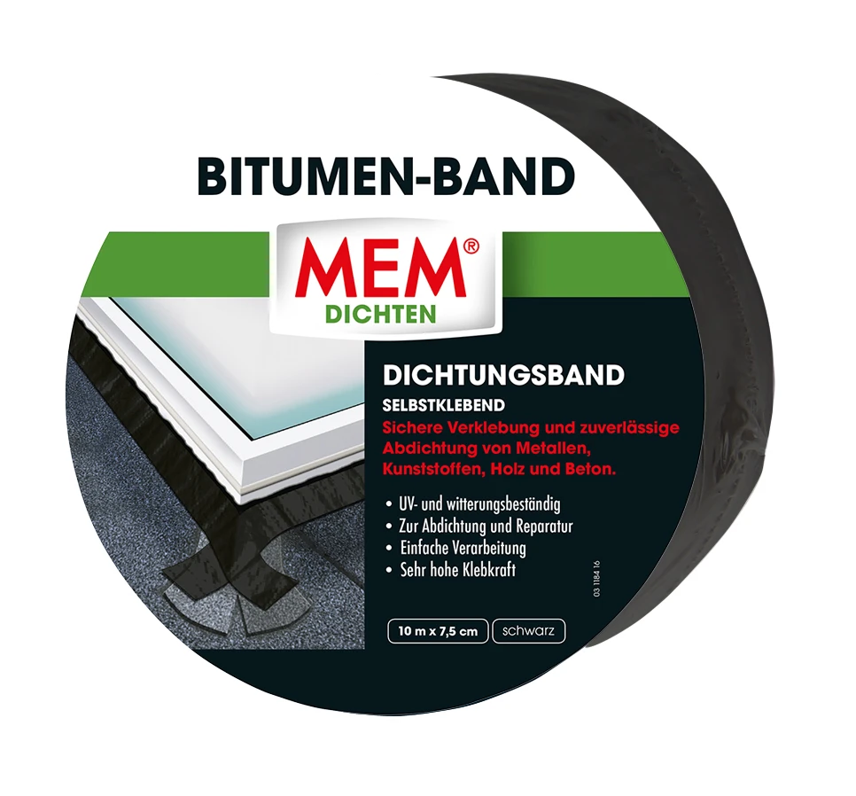 MEM Bitumen-Band 10 m x 7,5 cm schwarz