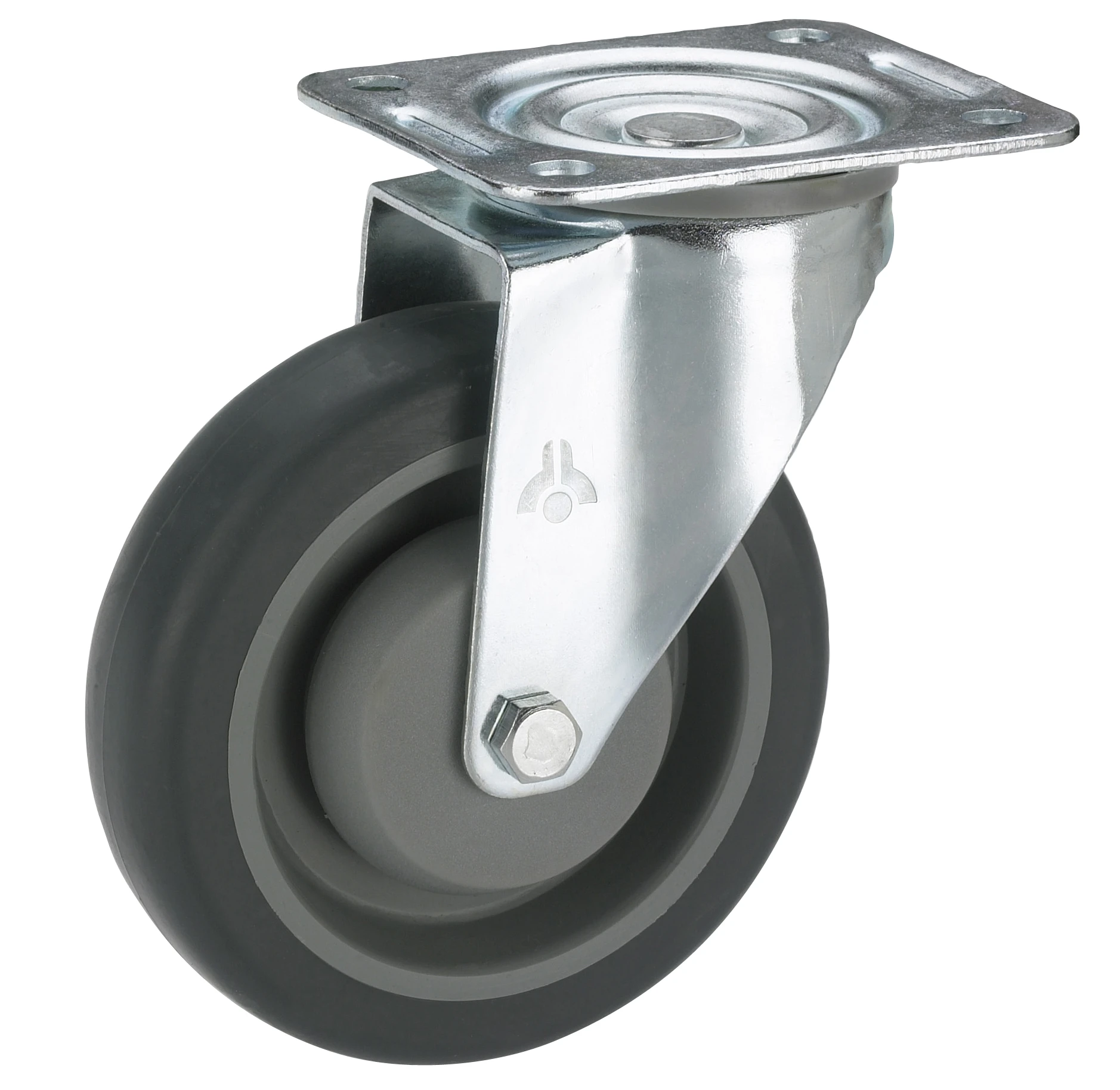Lenkrolle, TPE-Lauffläche, Fadenschutz, 100x32 mm, Tragkr. 150 kg