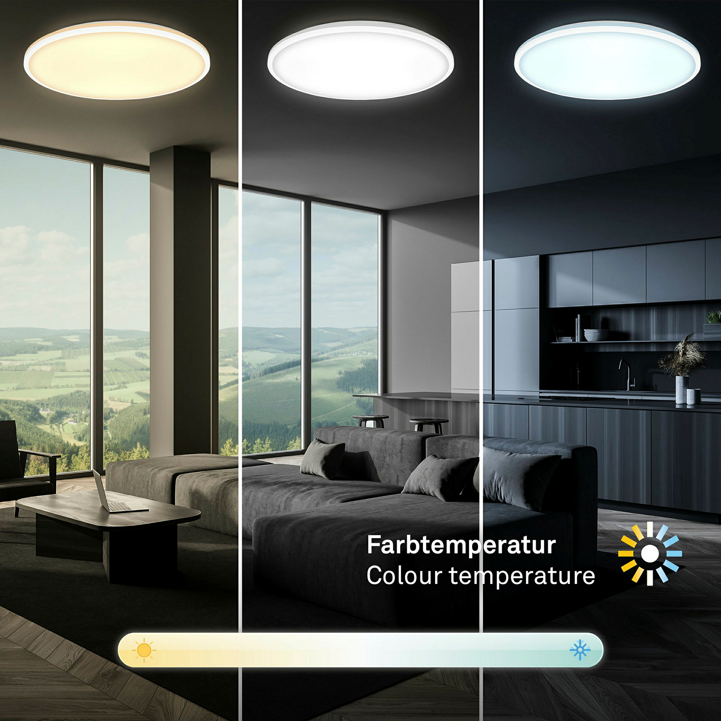 LANA CCT-LED Deckenleuchte, Weiß, LED/40W