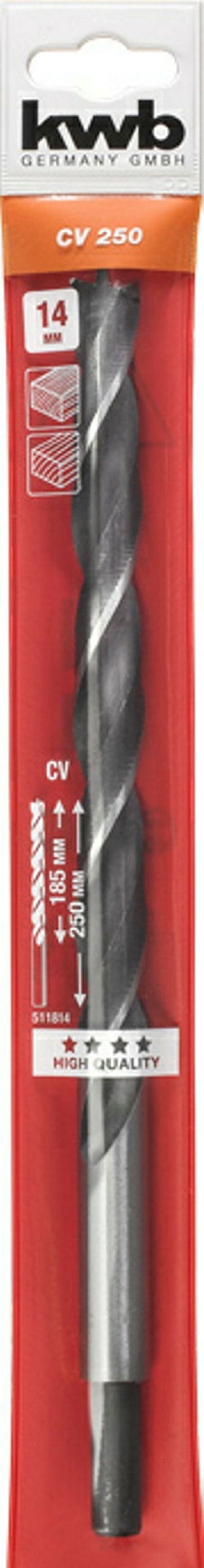 Balkenbohrer, Holzspiralbohrer, extra lang, 250 mm, ø 14.0 mm
