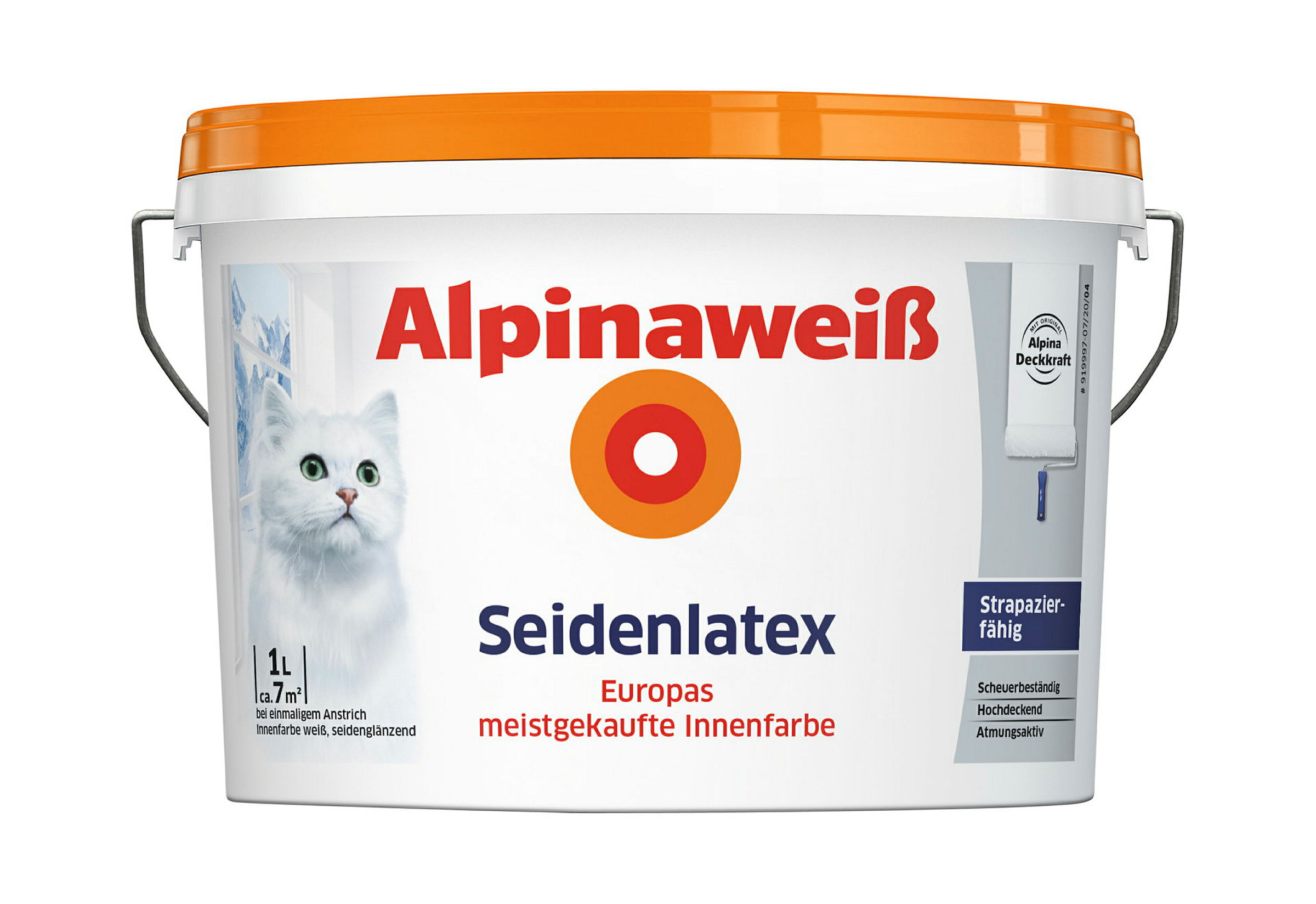 Alpinaweiß Seidenlatex 1 Liter seidenglänzend