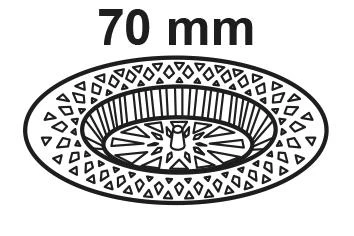 Haarsieb, Chrom, 70 mm, für Univentil