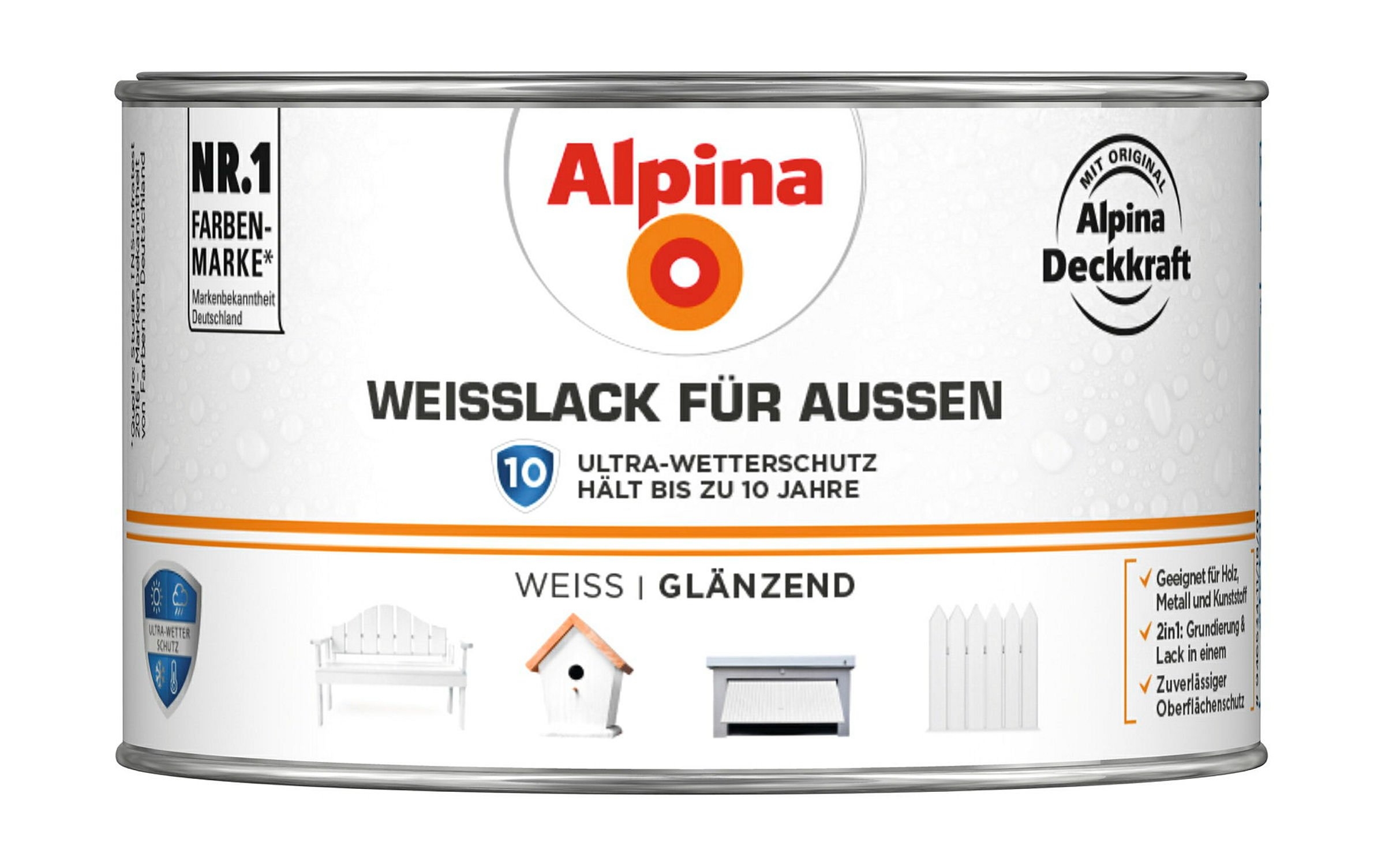 Alpina Weißlack für Außen 300ml glänzend