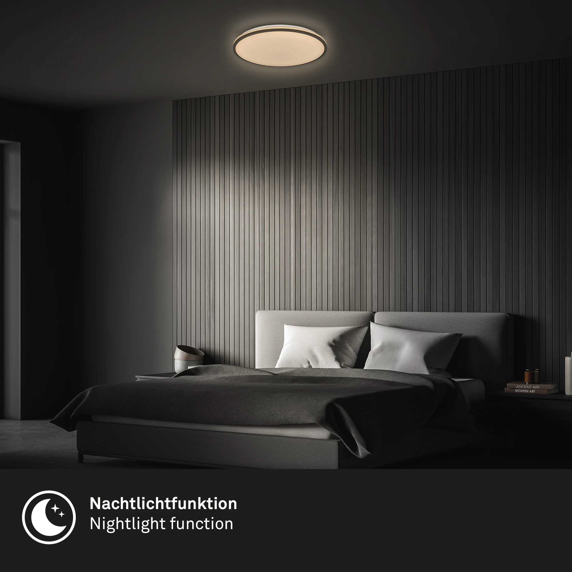 LANA CCT LED Deckenleuchte, Schwarz, LED / 22W