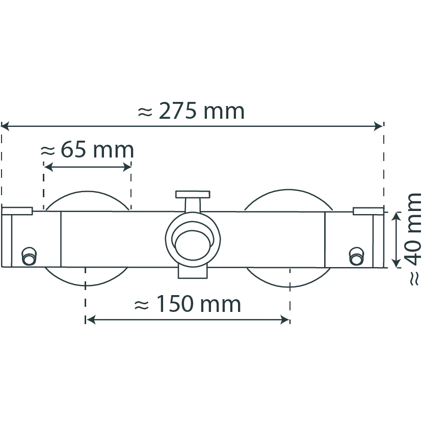 LONDON Thermostat Wannenfüllarmatur, Chrom