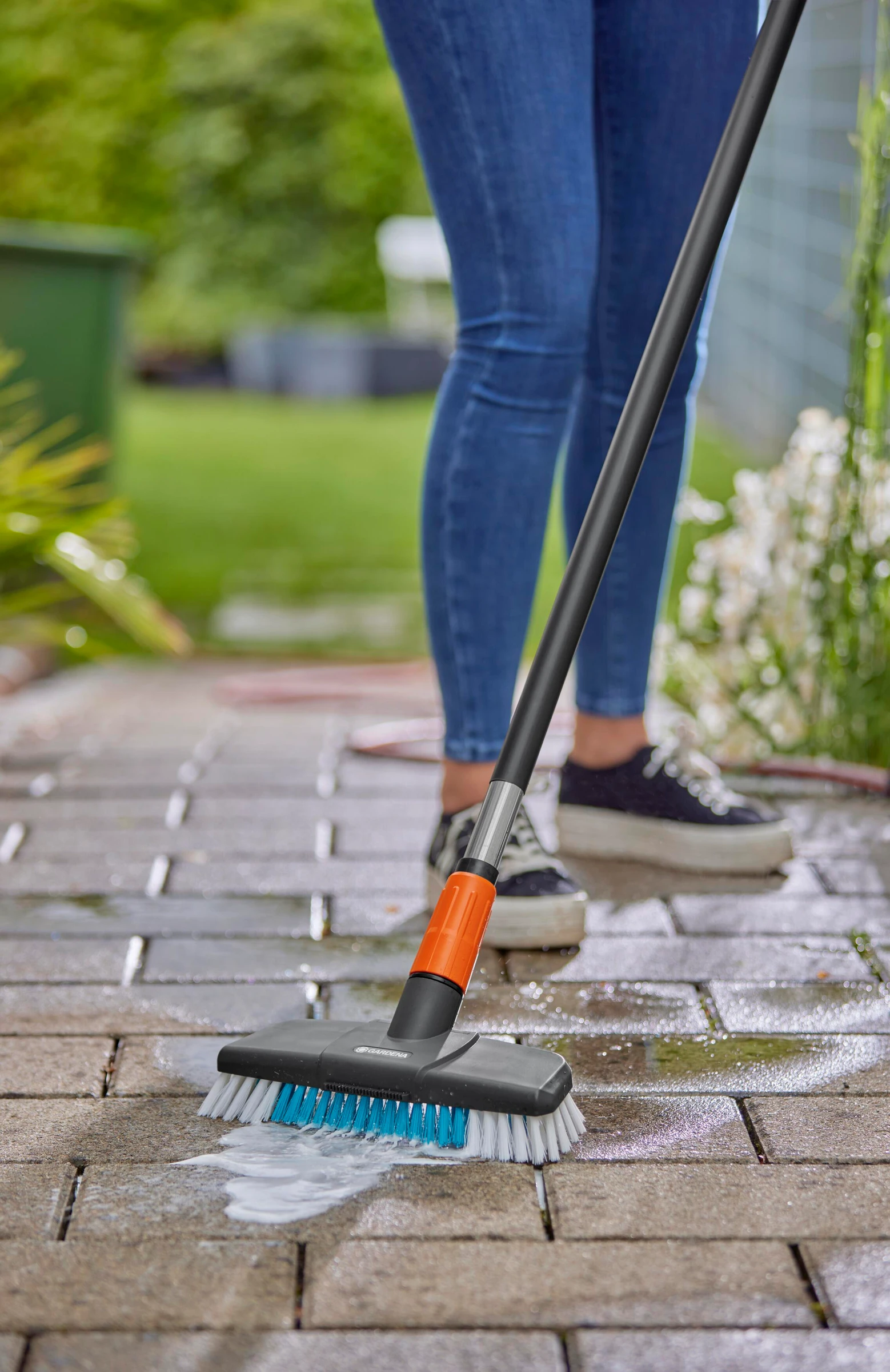 GARDENA Cleansystem Wasch-Set mit Stiel hard, für größere und unempfindlich