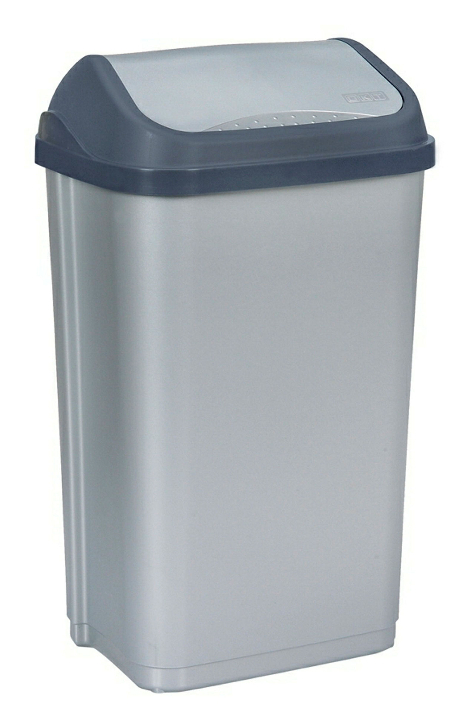 keeeper Mülleimer mit Schwingdeckel, 50 l, Swantje, Silber