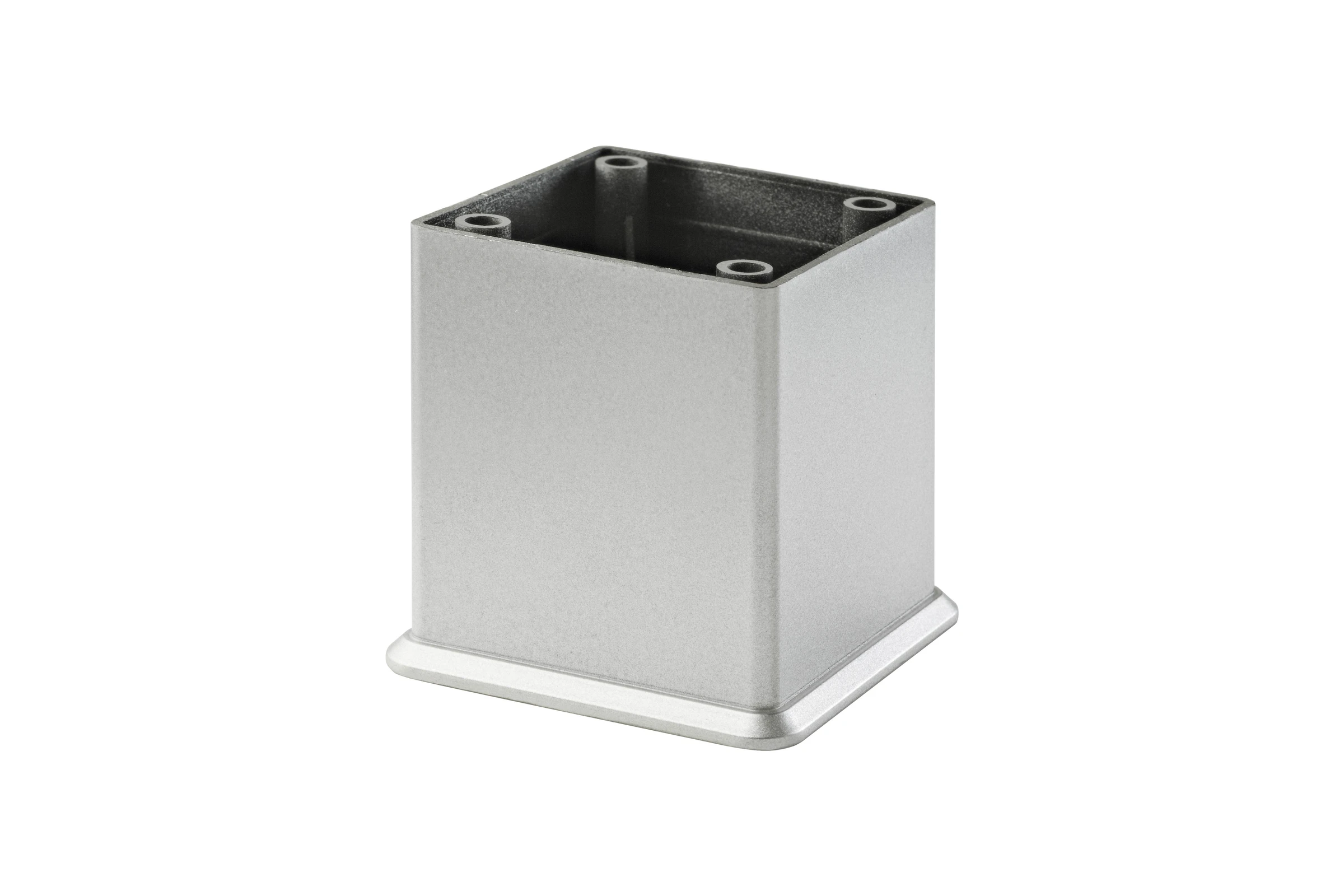 Möbelgleiter CUBE eckenbündig, 45x45x50 mm Silber Kunststoff