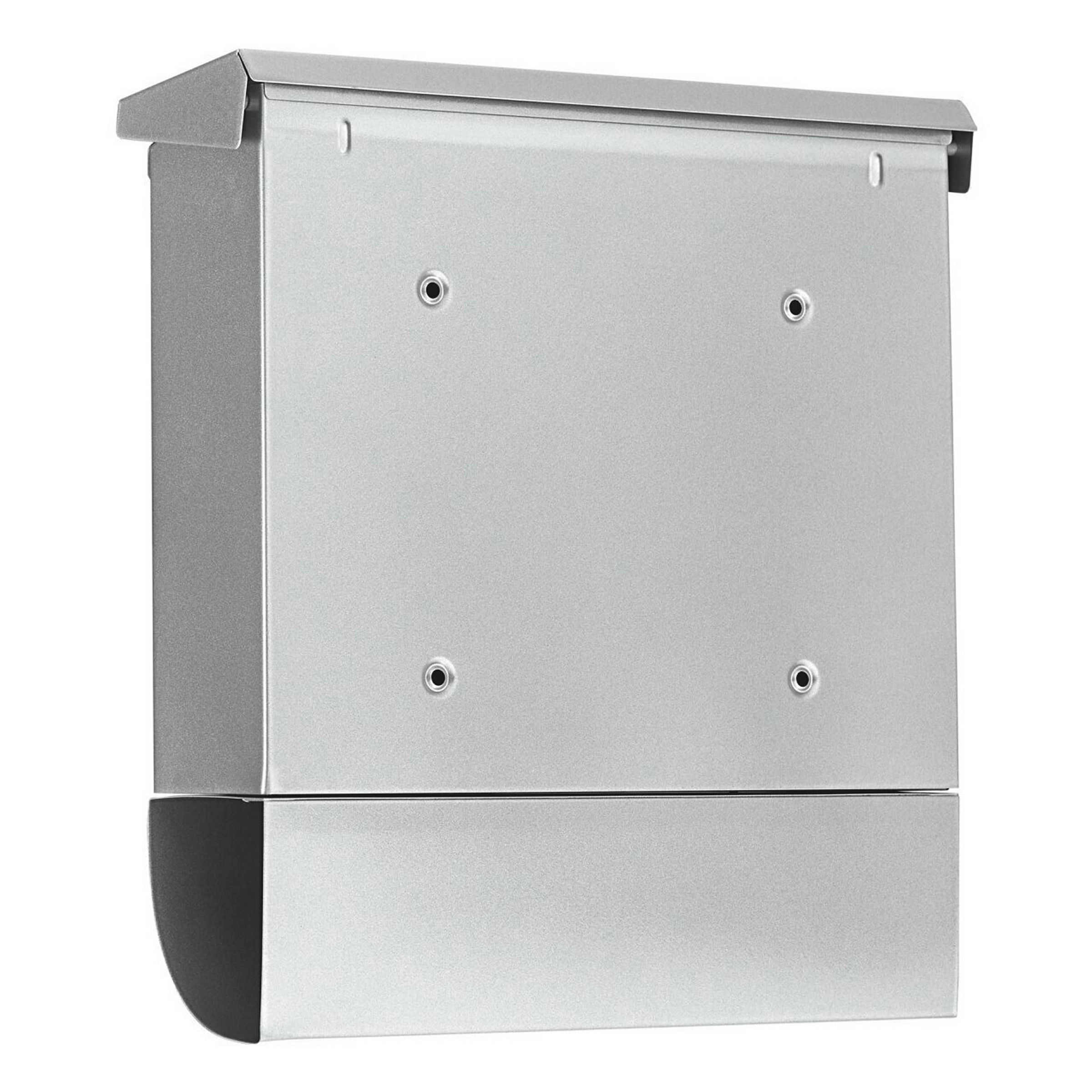 Briefkasten-Set Stahl-lack. Vario 86720Si silber