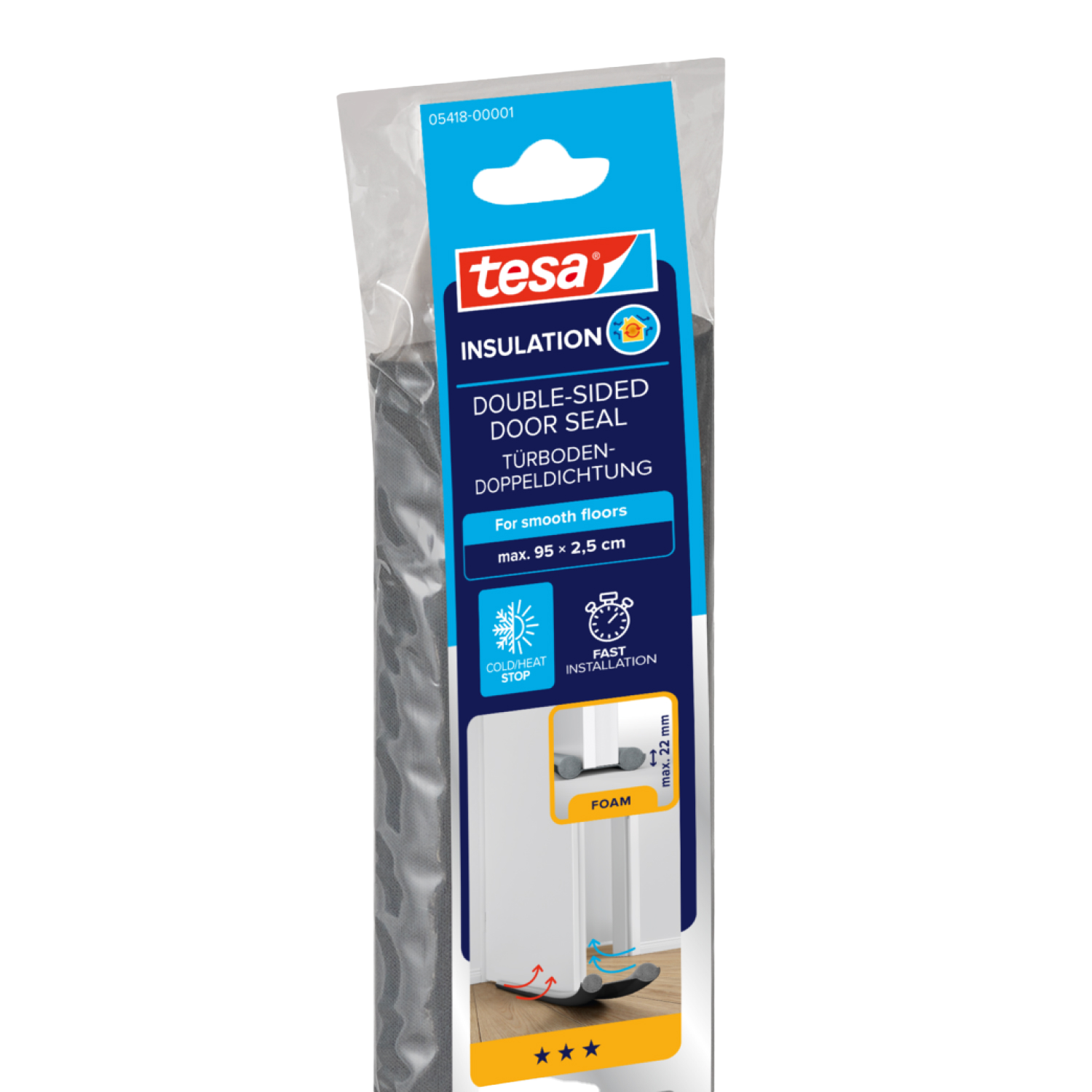 tesamoll®l® Türbodendoppeldichtung 0.95m x 22mm, grau