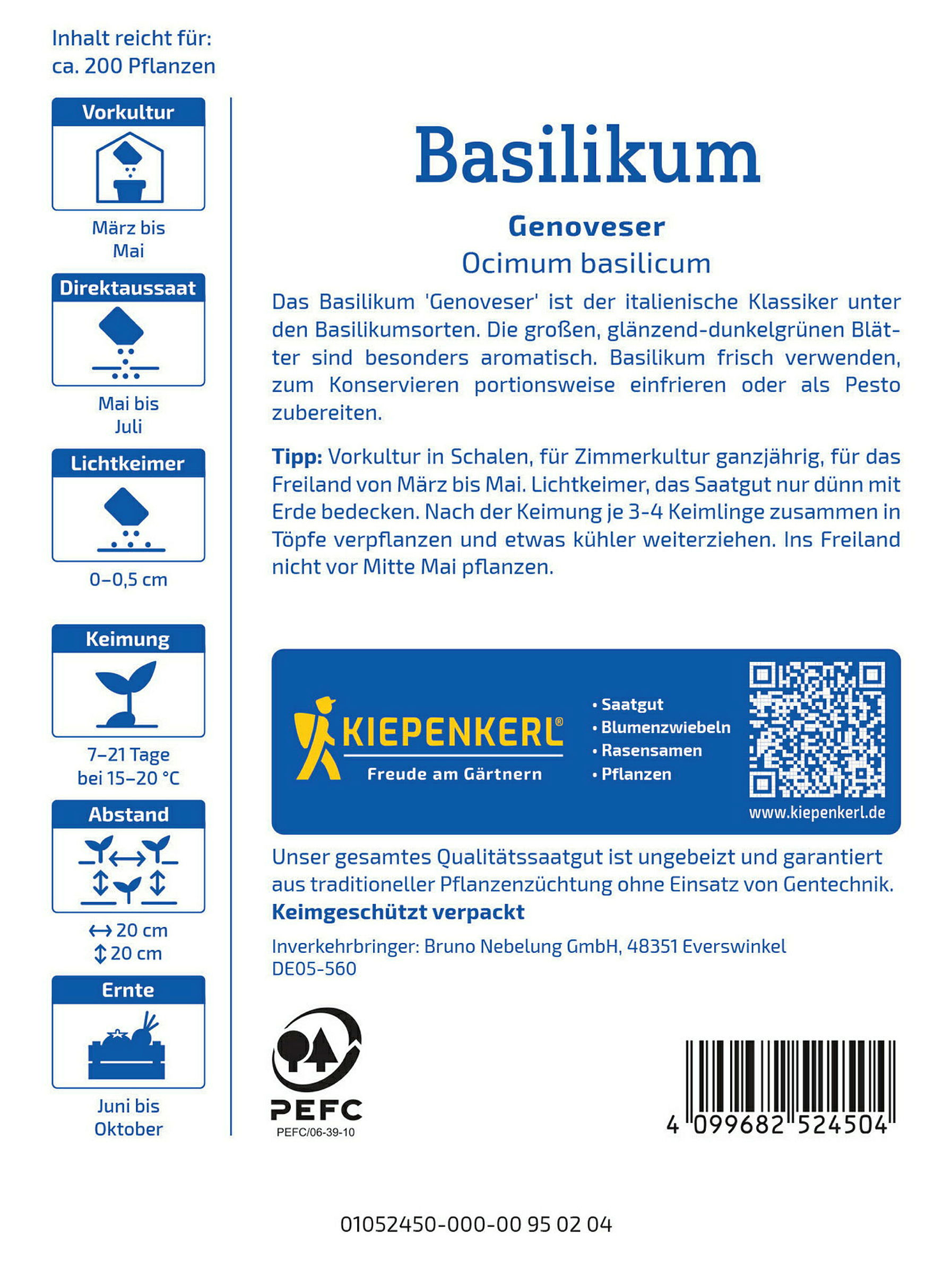 Kiepenkerl Basilikum Genoveser