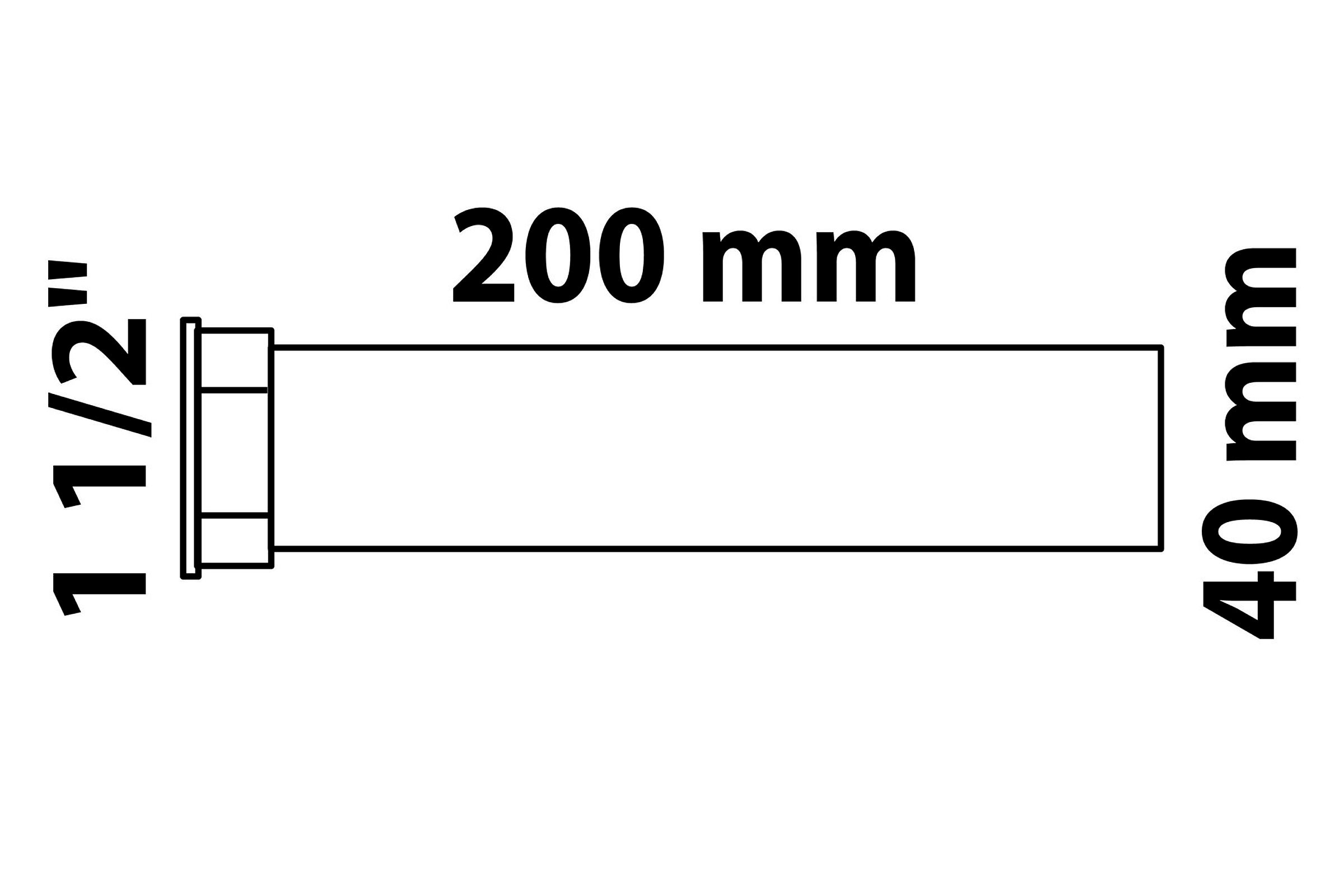 ECO-SAVE KS Tauchrohr, Grau, 1 1/2''IG x 200 mm, für DN40 mm Siphon