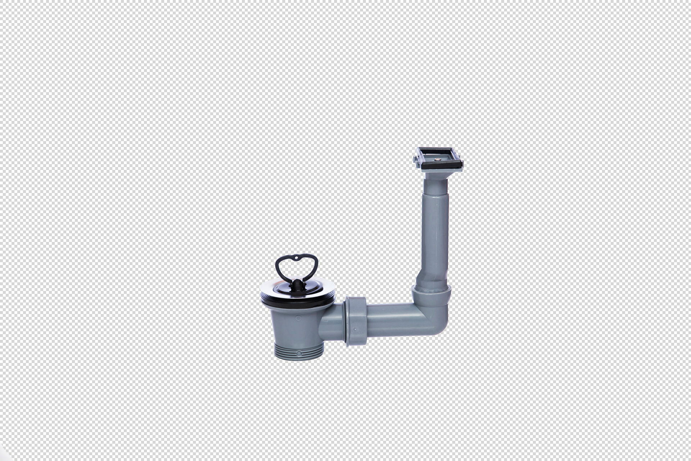 ECO-SAVE KS Spülen-Ab- und Überlaufventil, Grau, 1 1/2''AG x 70 mm, für Tro