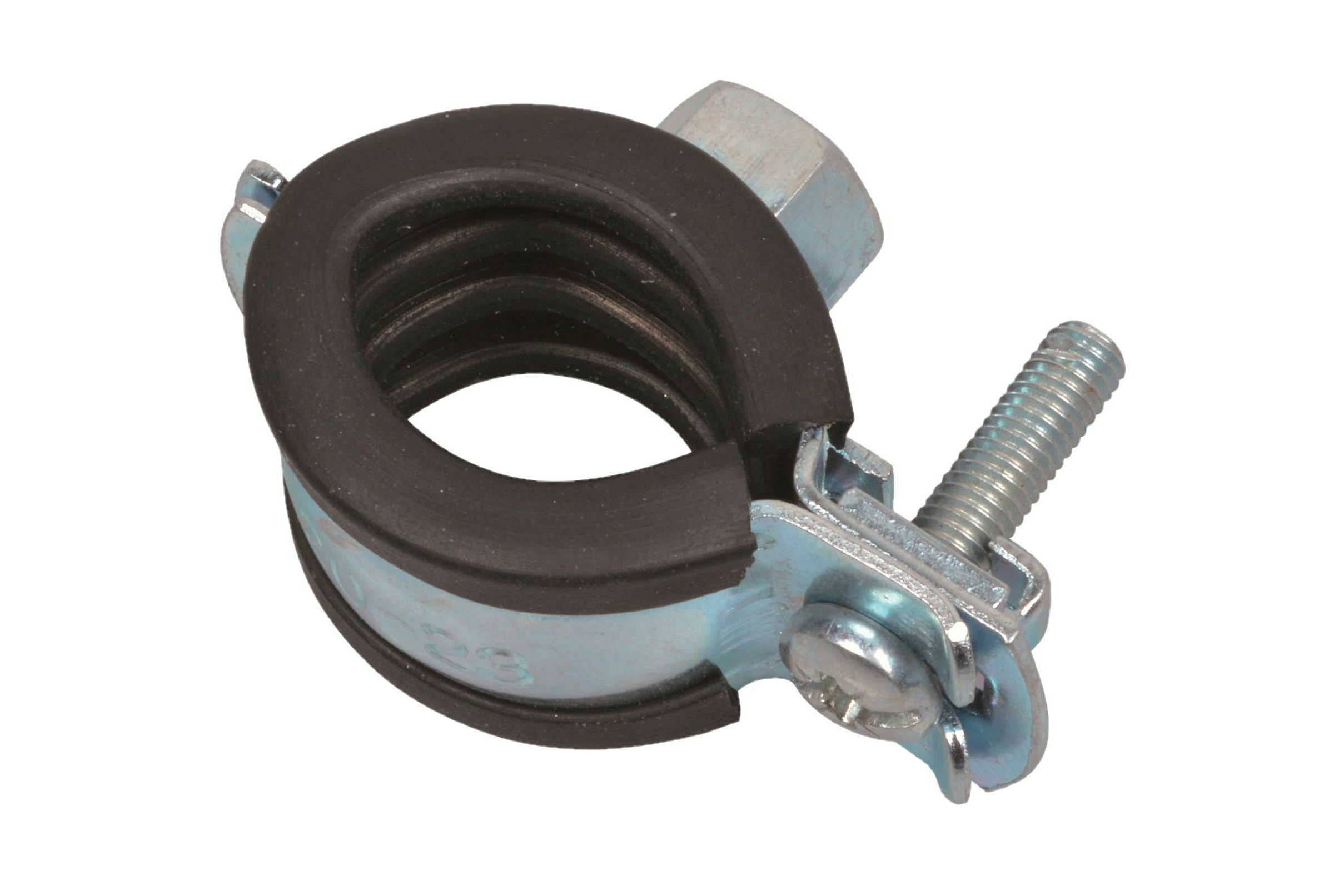 Rohrschelle, 20 mm - 23 mm, schallgedämmt, für 1/2'', mit M8 Gewindemuffe