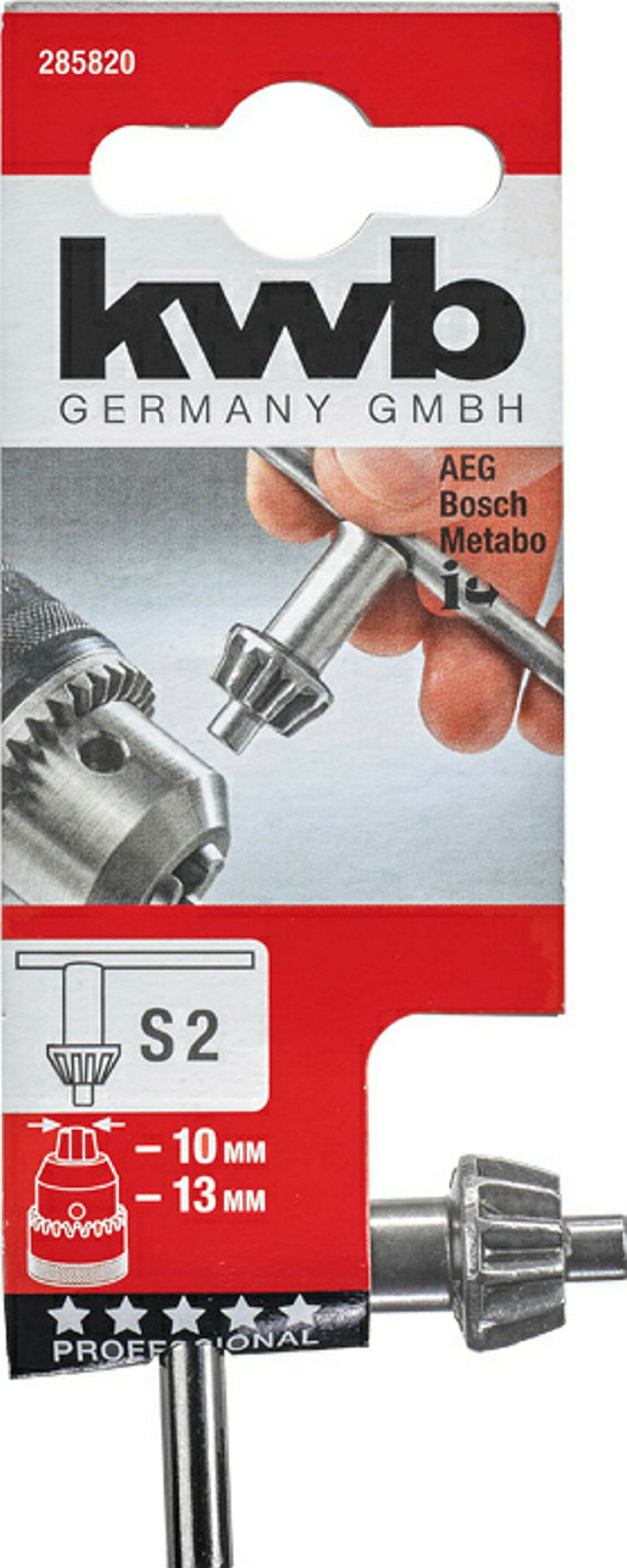 Bohrfutterschlüssel für Zahnkranz-Bohrfutter, S2