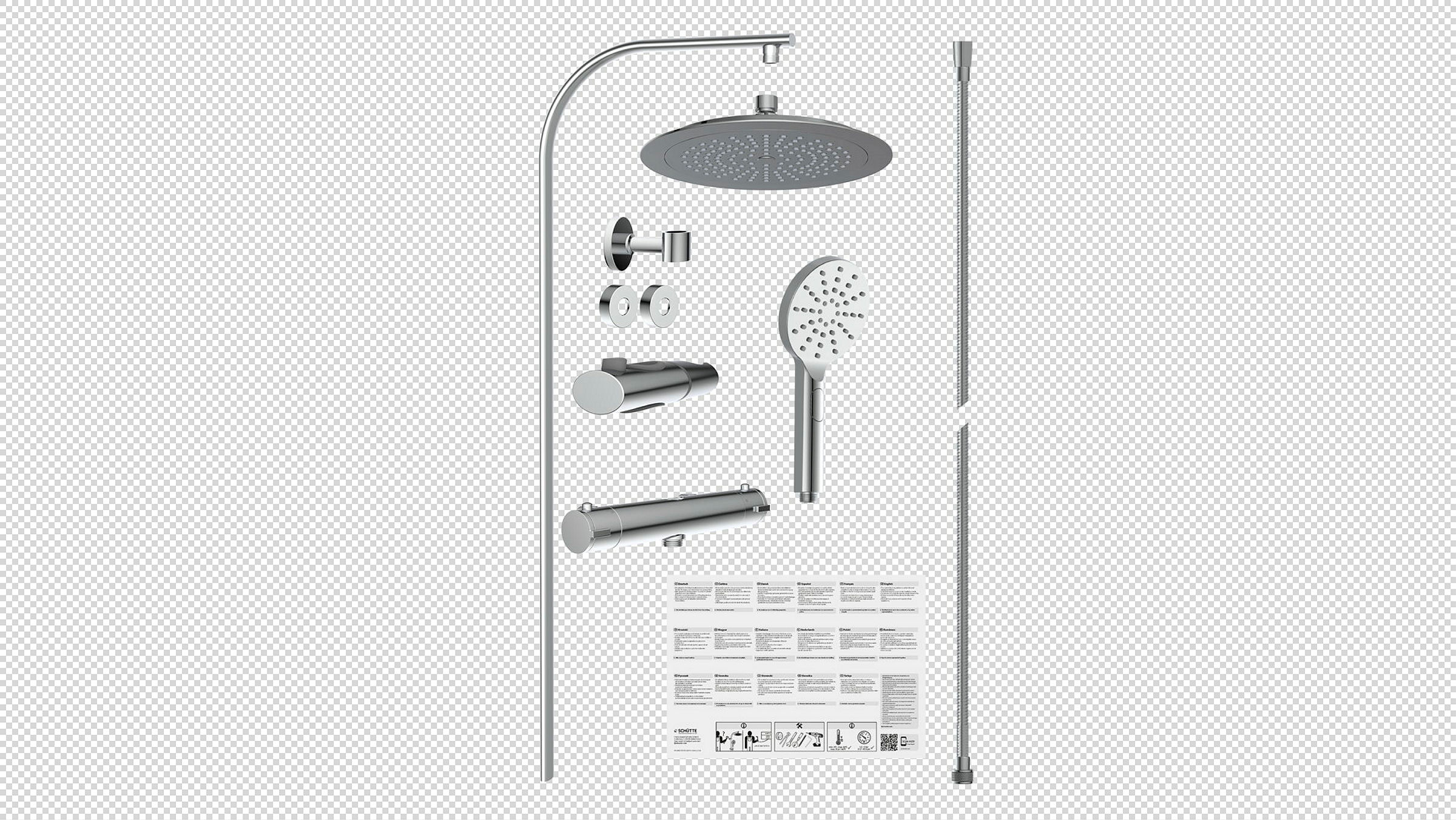 MADURA FRESH Überkopfbrause-Set, Chrom, mit Thermostatarmatur