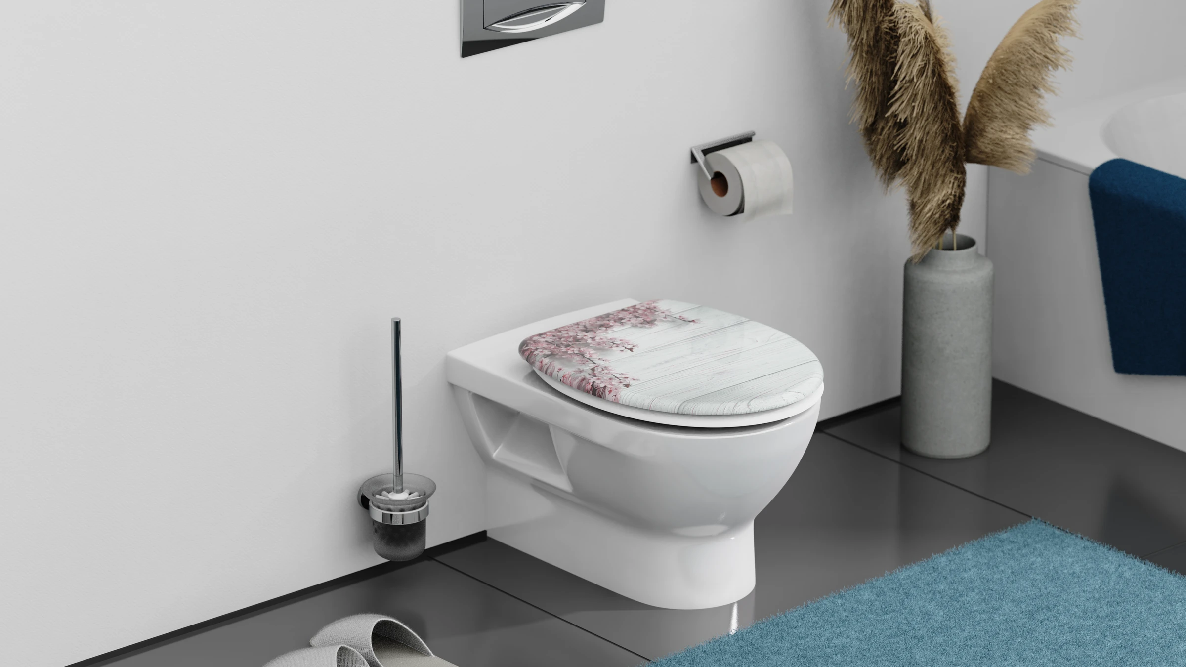 Duroplast WC-Sitz FLOWERS&WOOD, mit Absenkautomatik