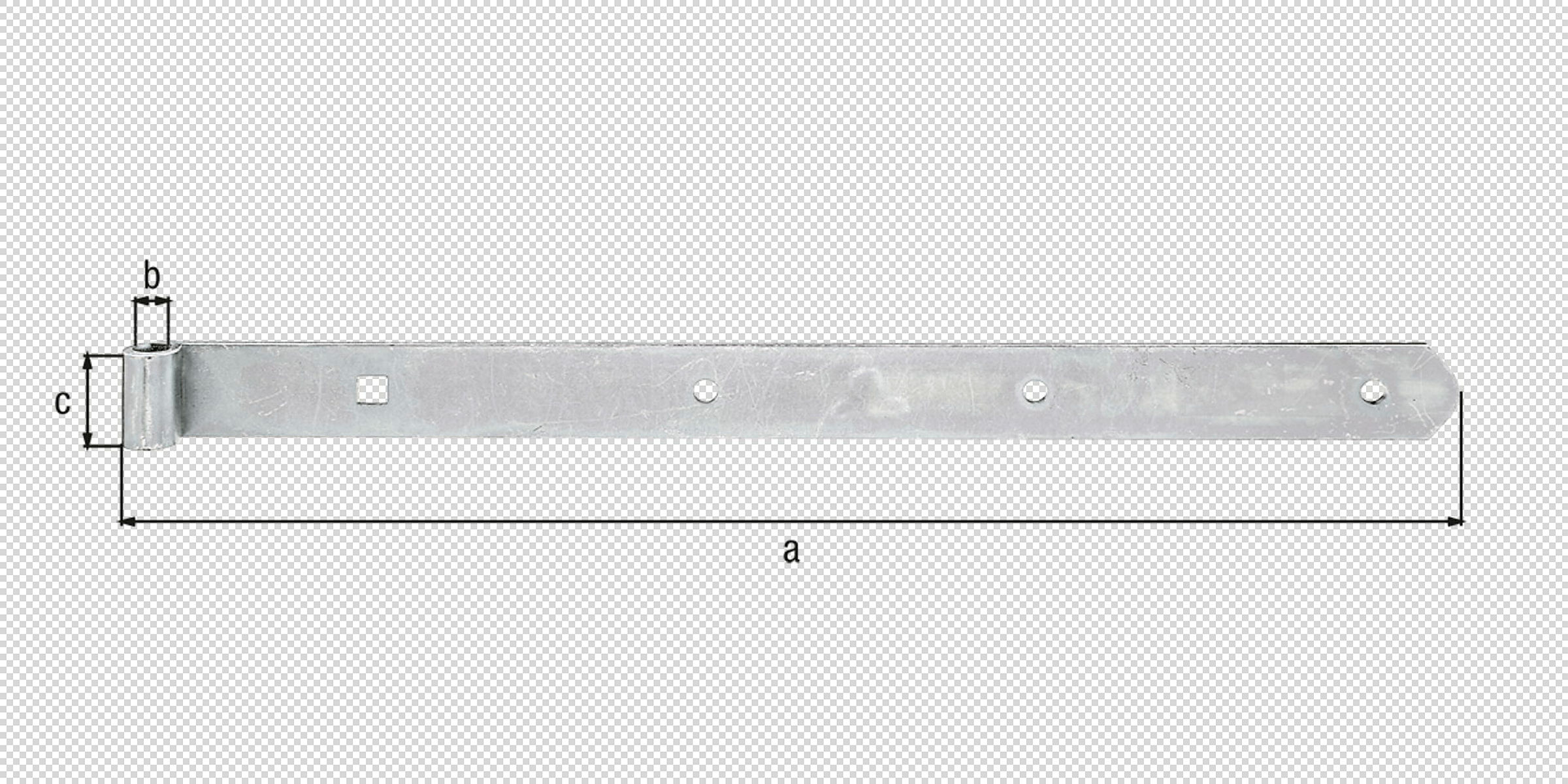 Ladenband gerade Abschluss abgerundet 400x30Ø10 verzinkt