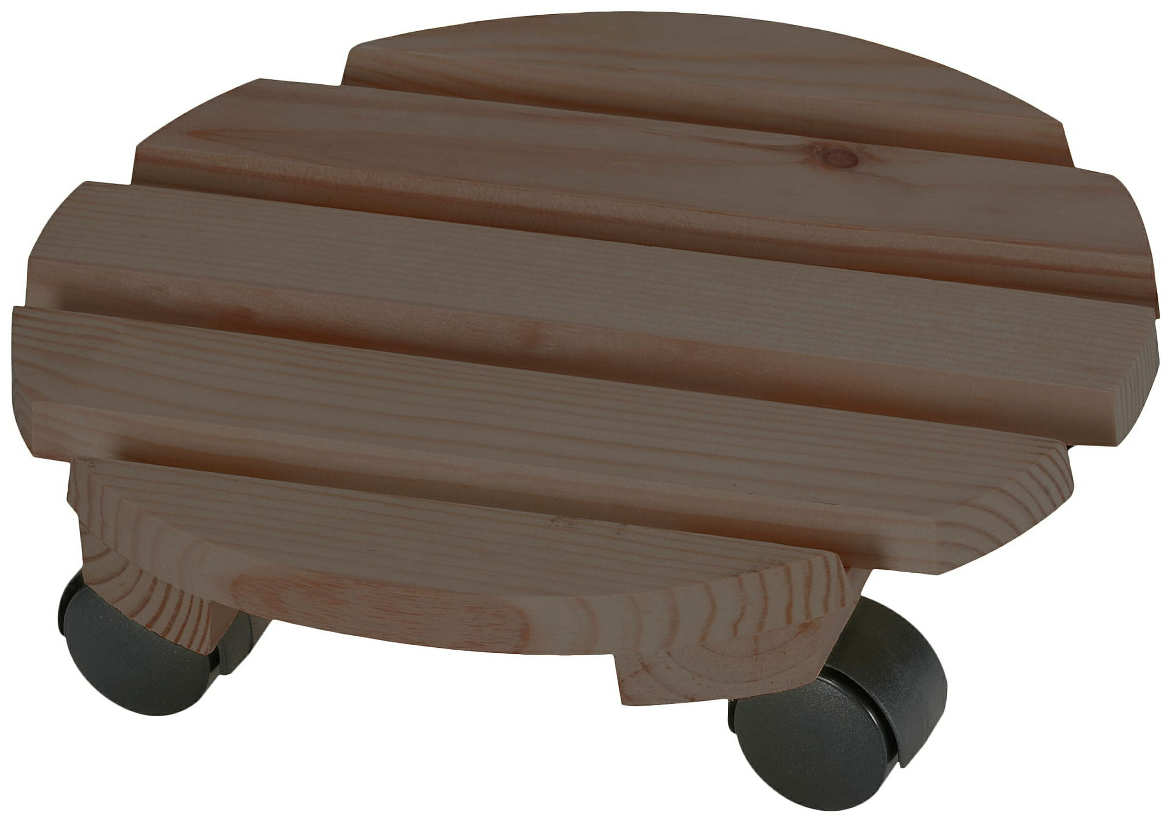 Pflanzenroller Economy 30cm rund, dunkel, Kiefer/Fichte gebeizt