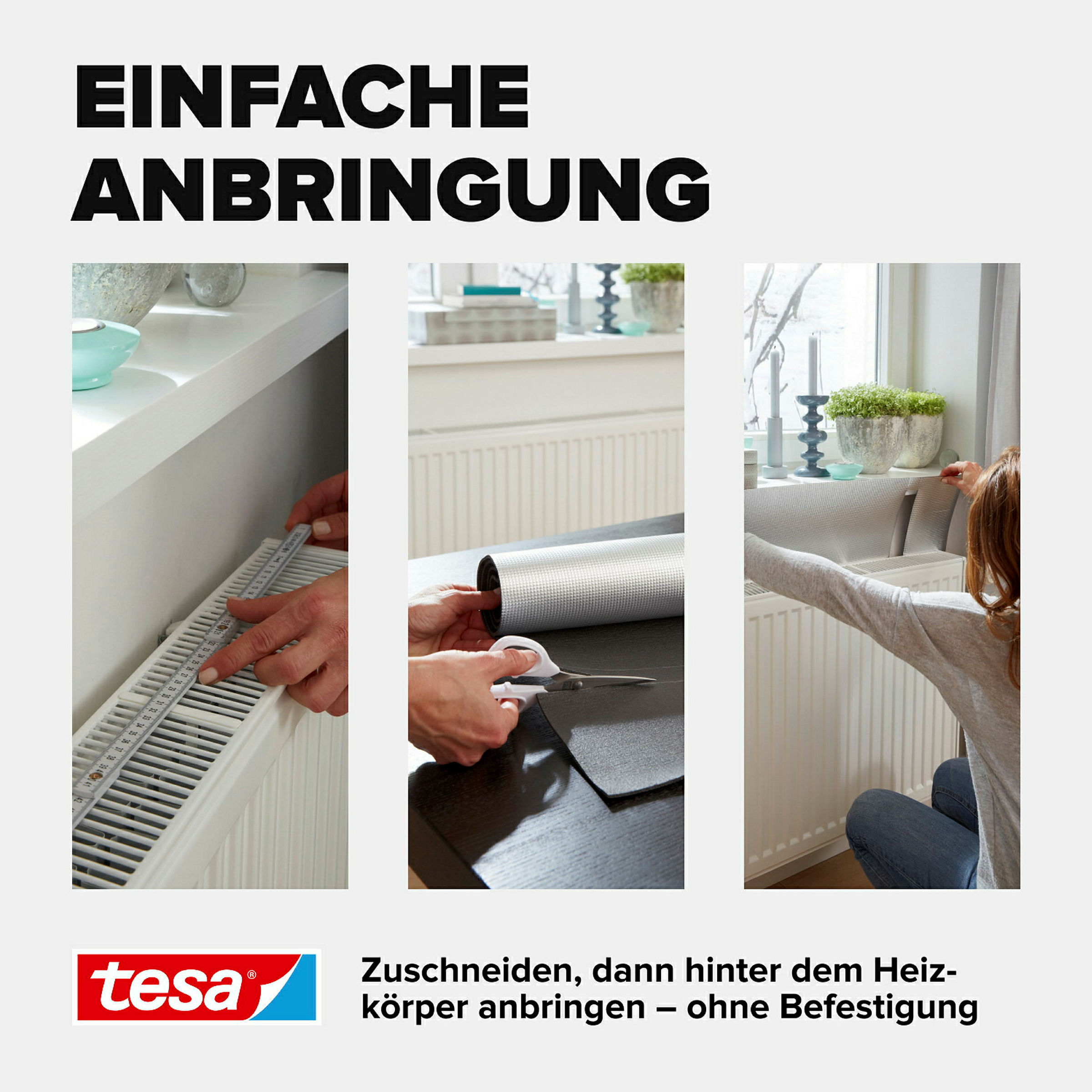 tesamoll® Reflektorfolie für Heizkörper, silber, 1,0m x 0,7m