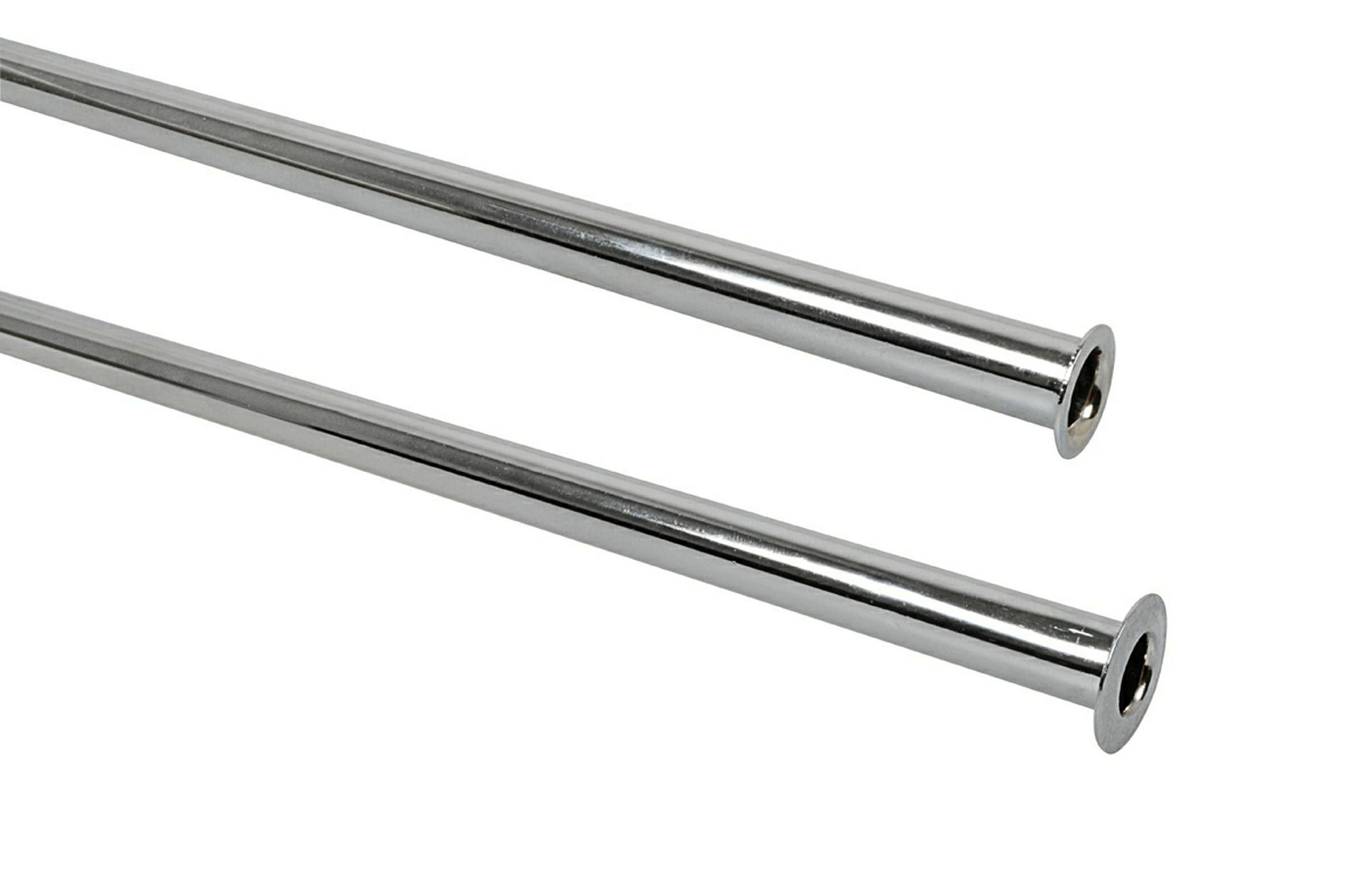CU Anschlussrohr Ø 10 x 500 mm, Chrom, mit doppelter Bördelung, für 1/2 od