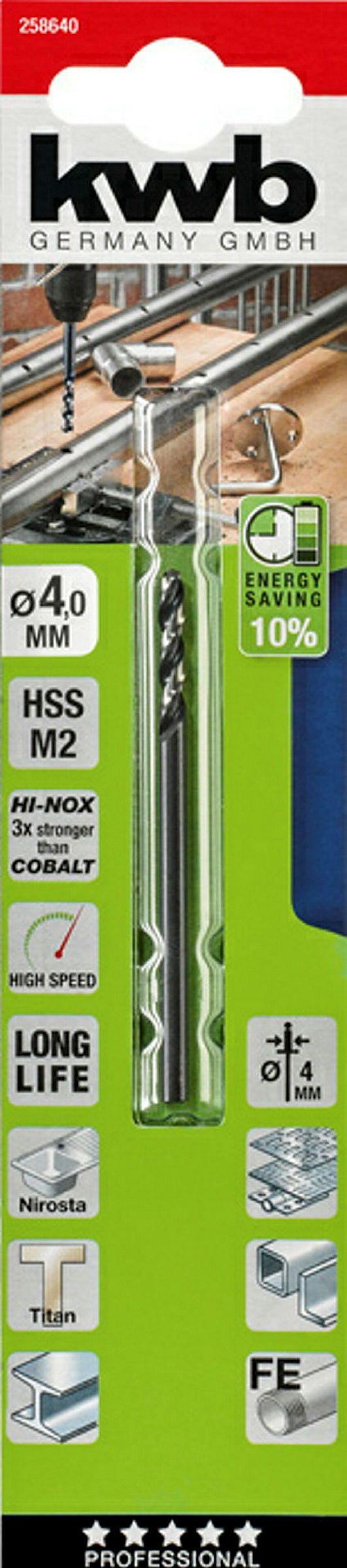 HI-NOX HSS M2 Metallbohrer, ø 4.0 mm