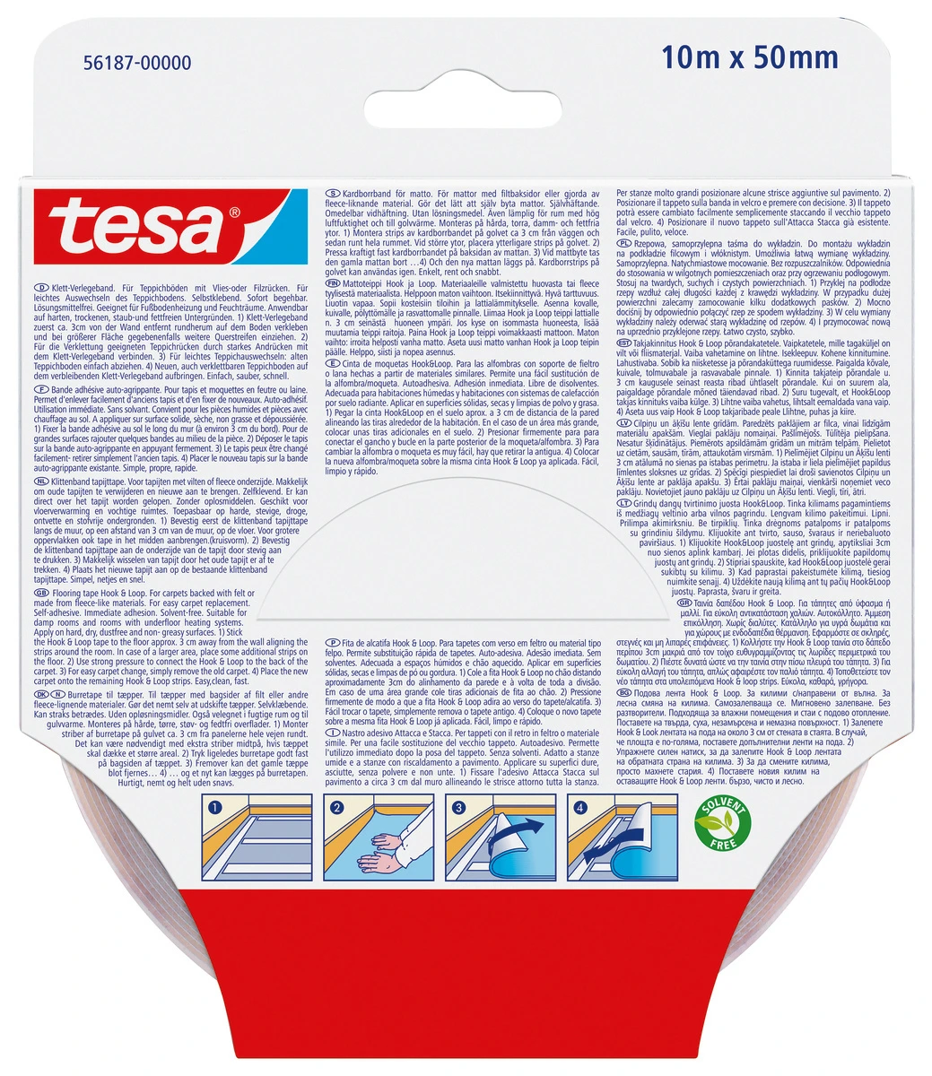 tesa® Klett-Verlegeband, 10m x 50mm
