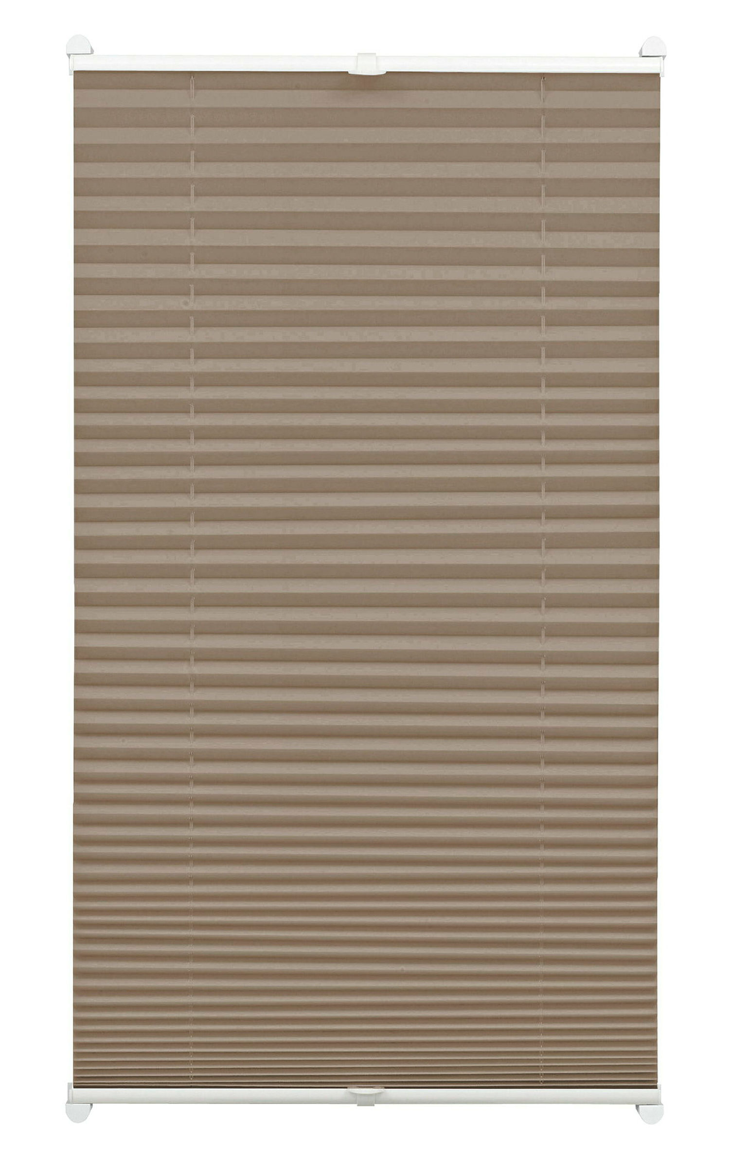 EASYFIX Plissee mit 2 Bedienschienen, ohne Bohren, taupe, 50x130 cm